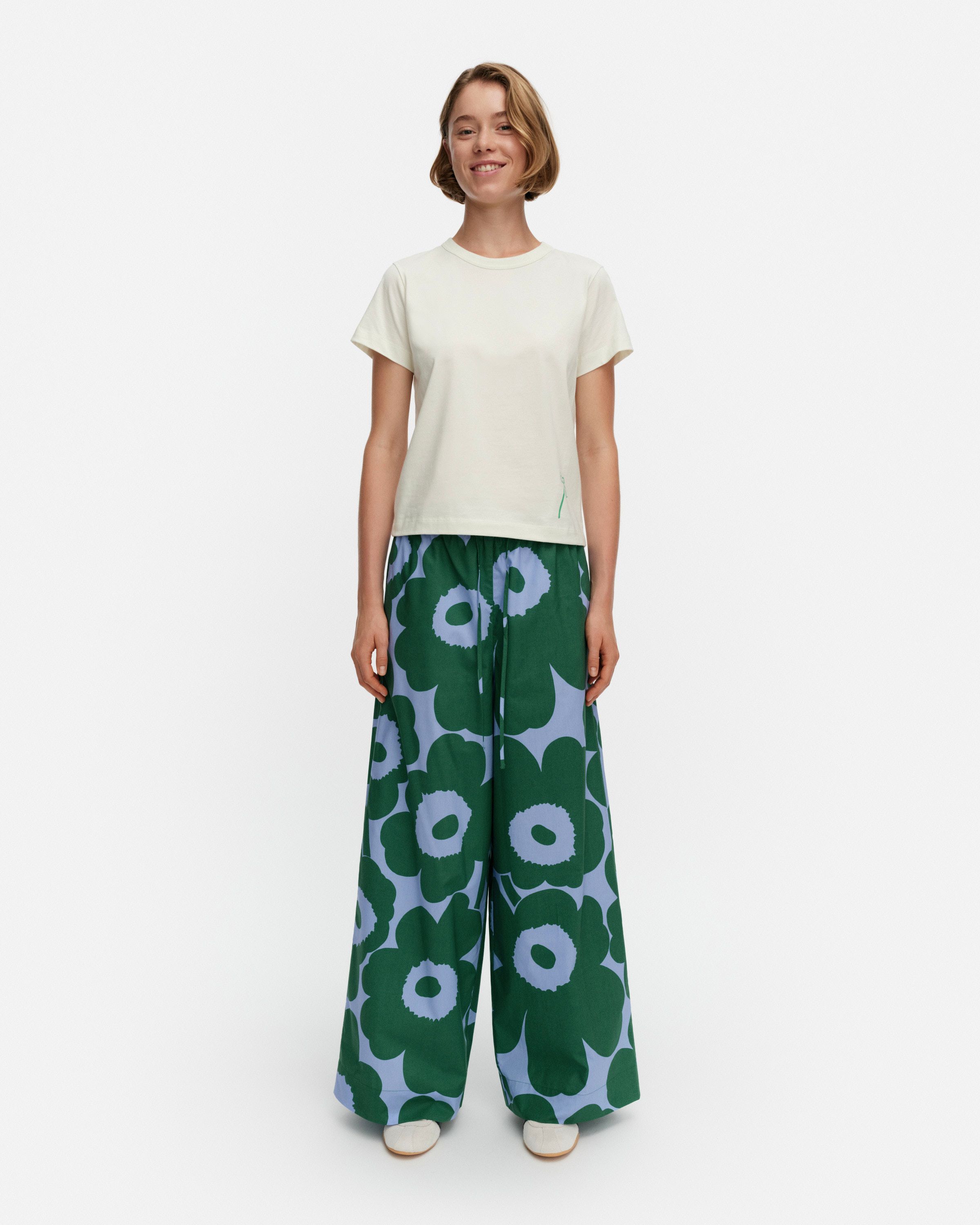 元値56000円　marimekko フラワープリント ワイドパンツ Puoti Unikko Trousers | Marimekko
