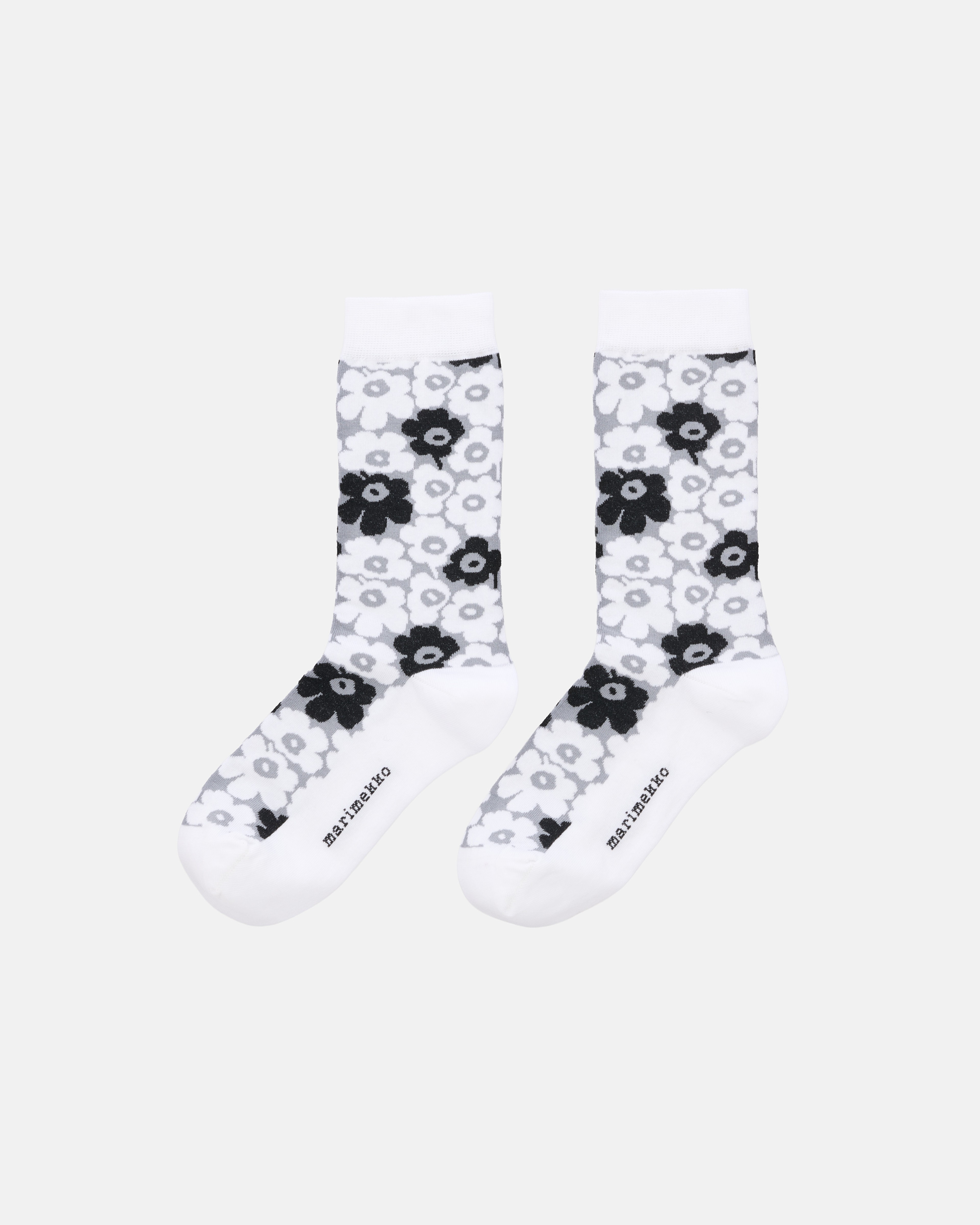 Linjaus Pikkuinen Unikko, Socks, white, grey, black,