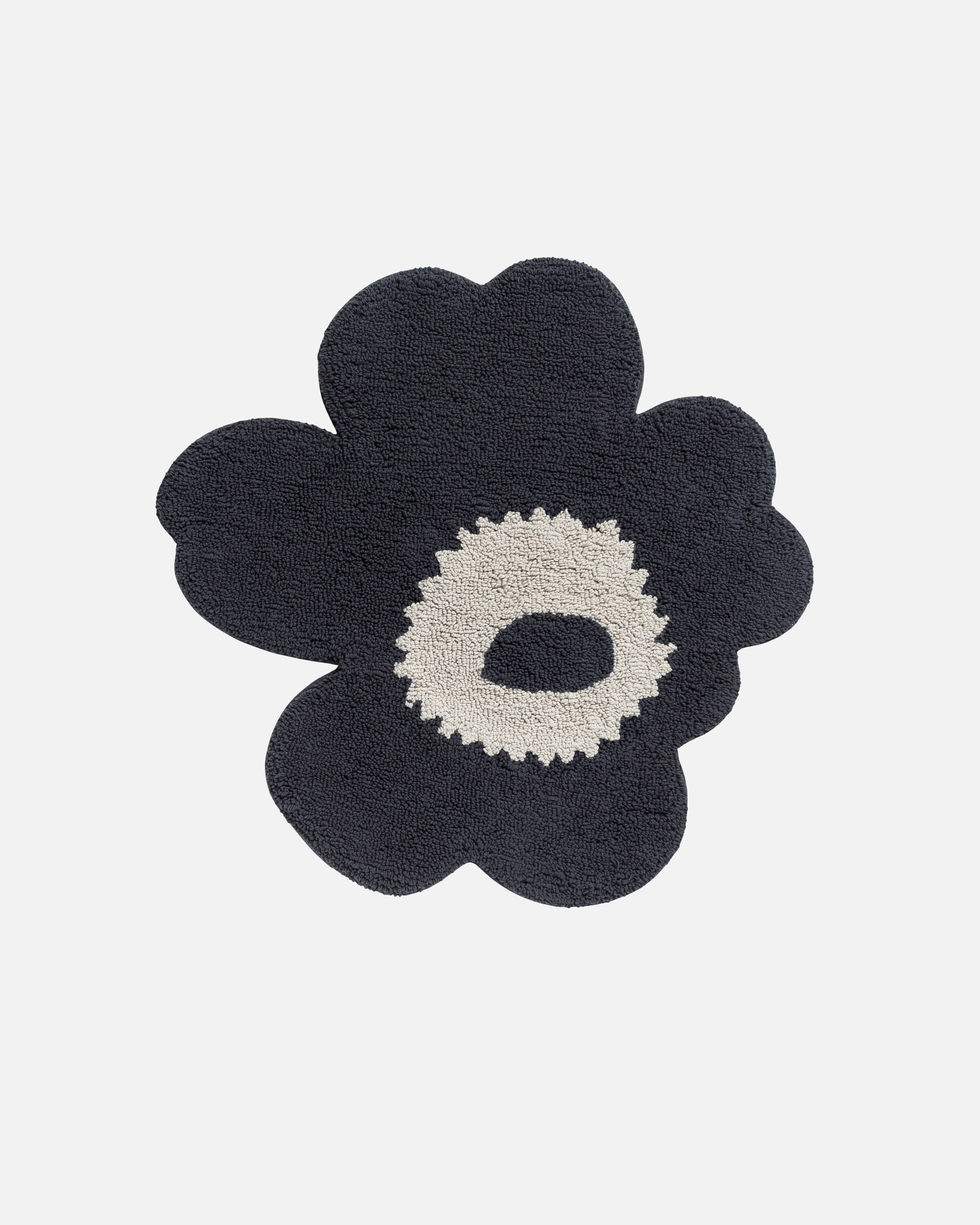 Unikko, Bath mat, charcoal,off white,