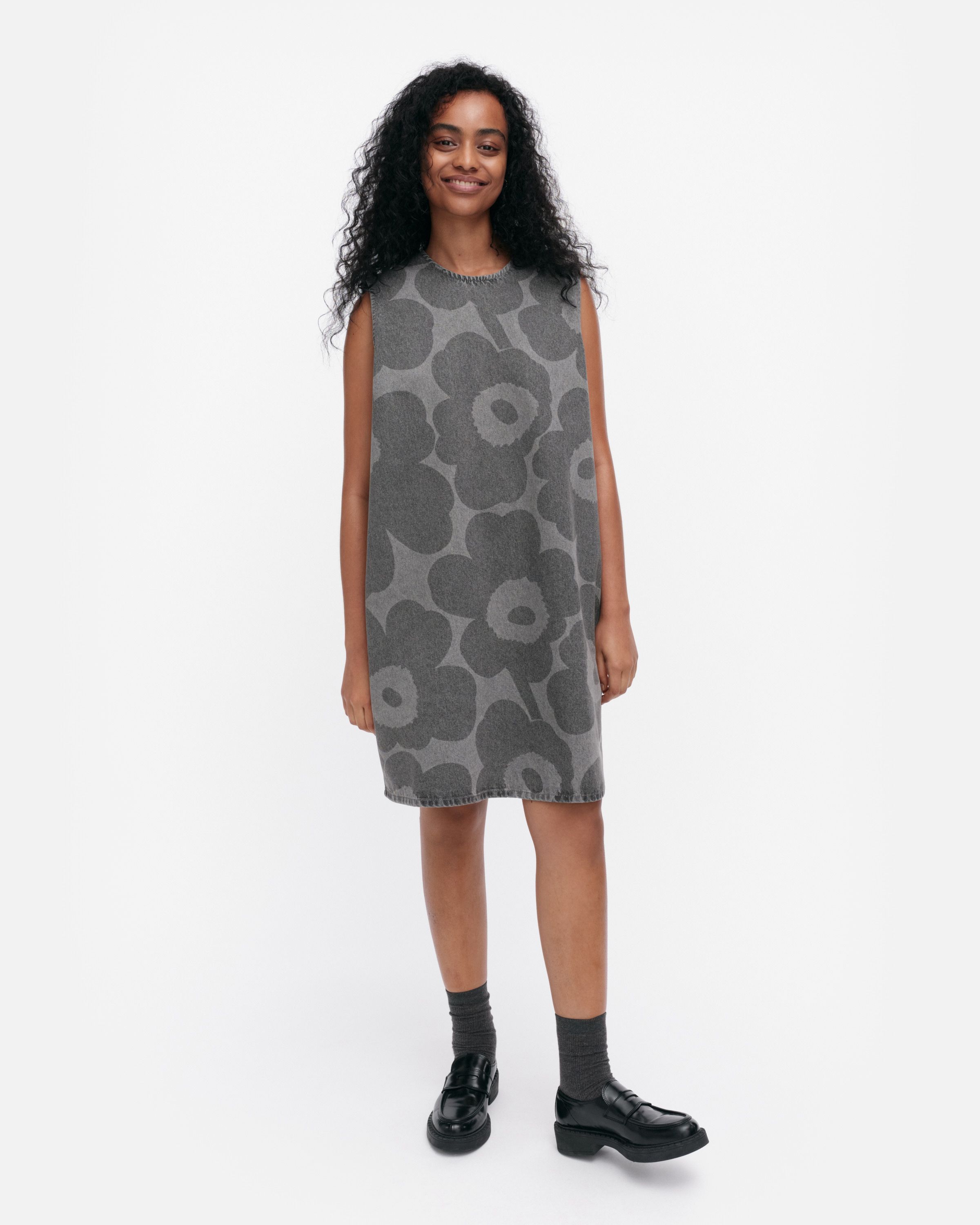 最安値！Marimekko Maridenim Unikko デニムシャツ Maridenim Somasti Unikko Denim dress | Marimekko