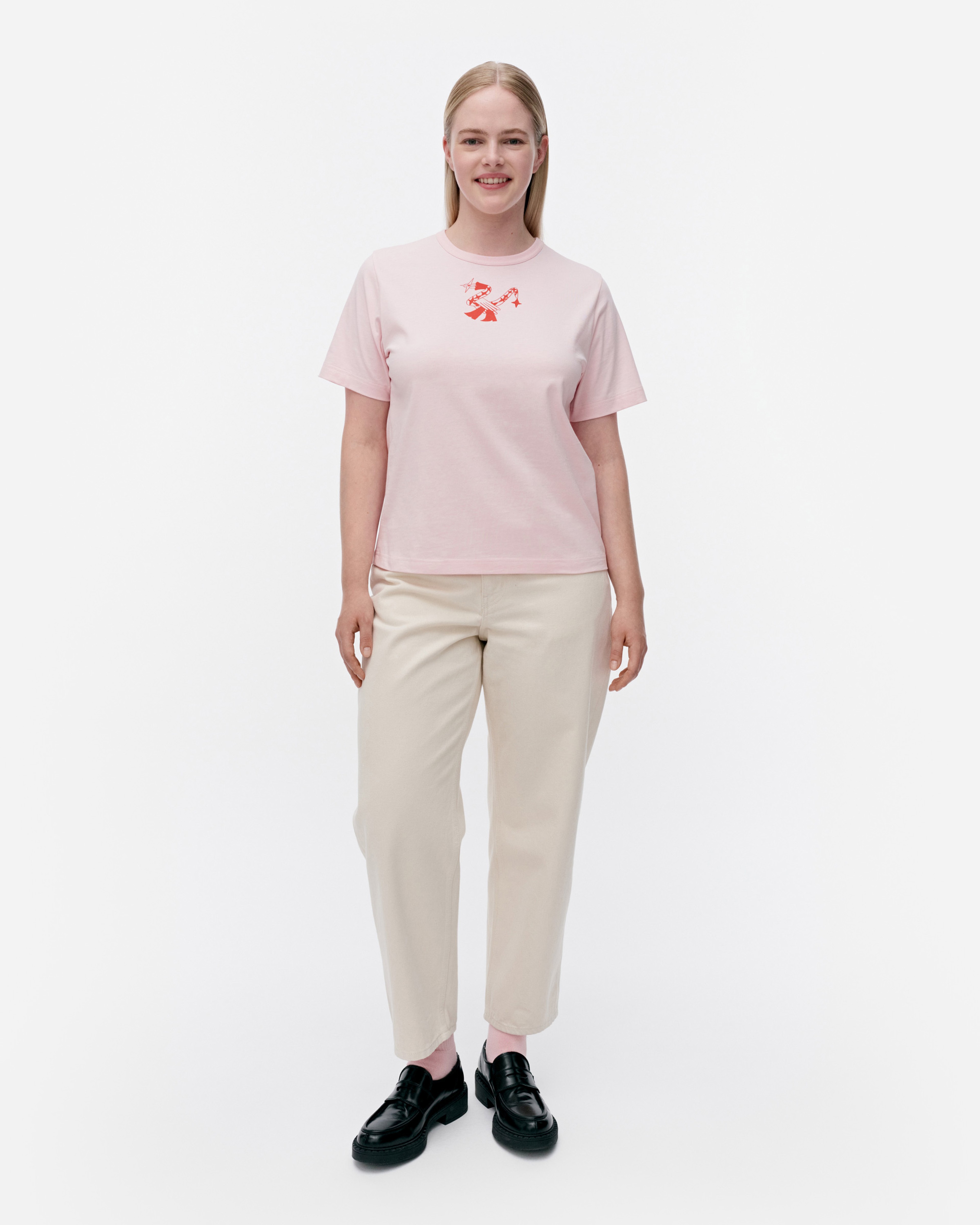 Erna Flying Serpent placement, Kioski t-shirt, light pink, red,