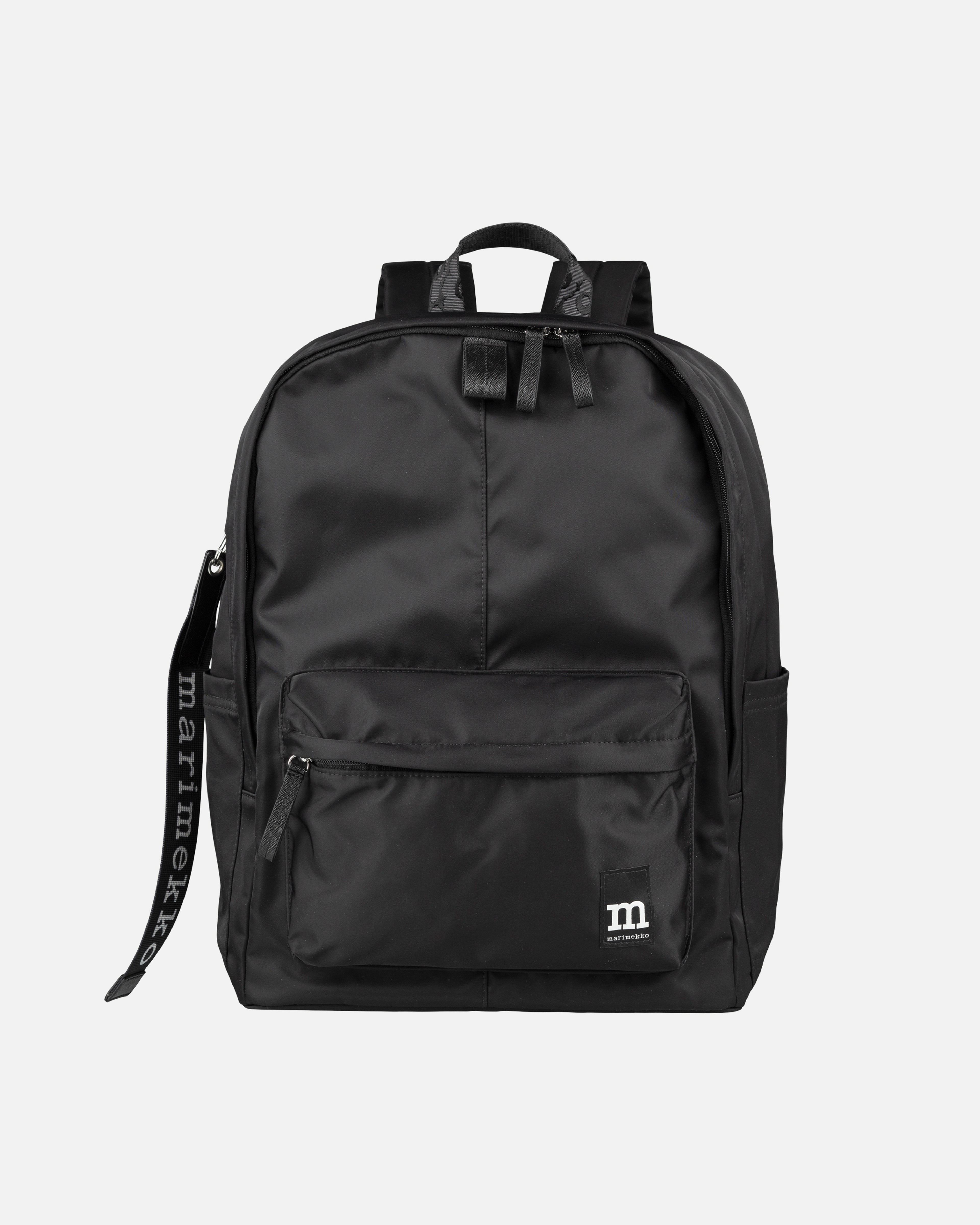 Zip Top Backpack Solid, black,