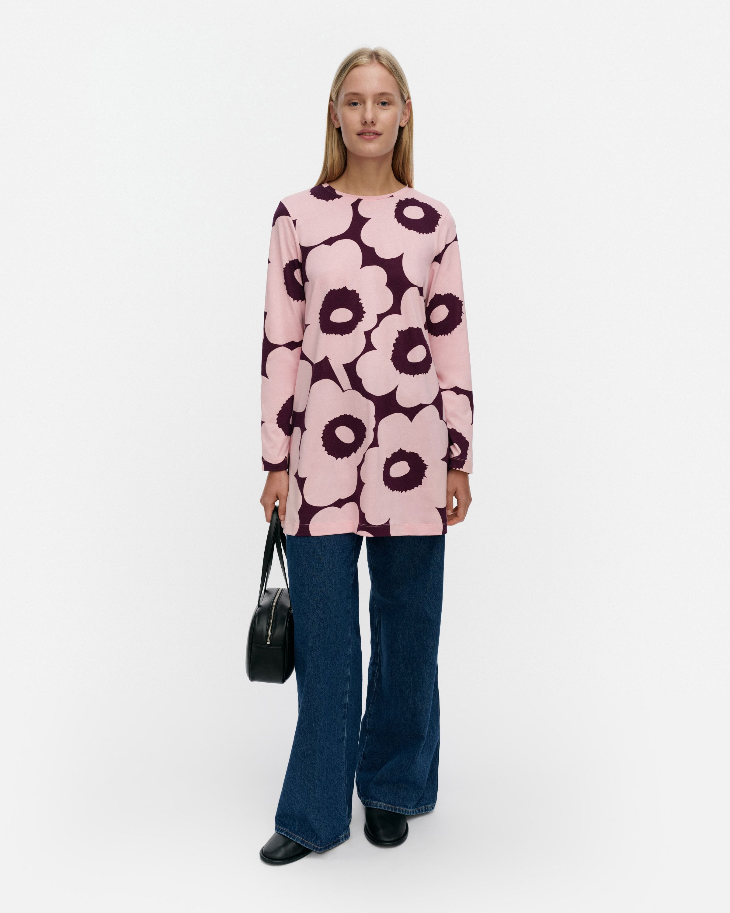 Kevät Unikko Tunic light pink, dark purple | Marimekko
