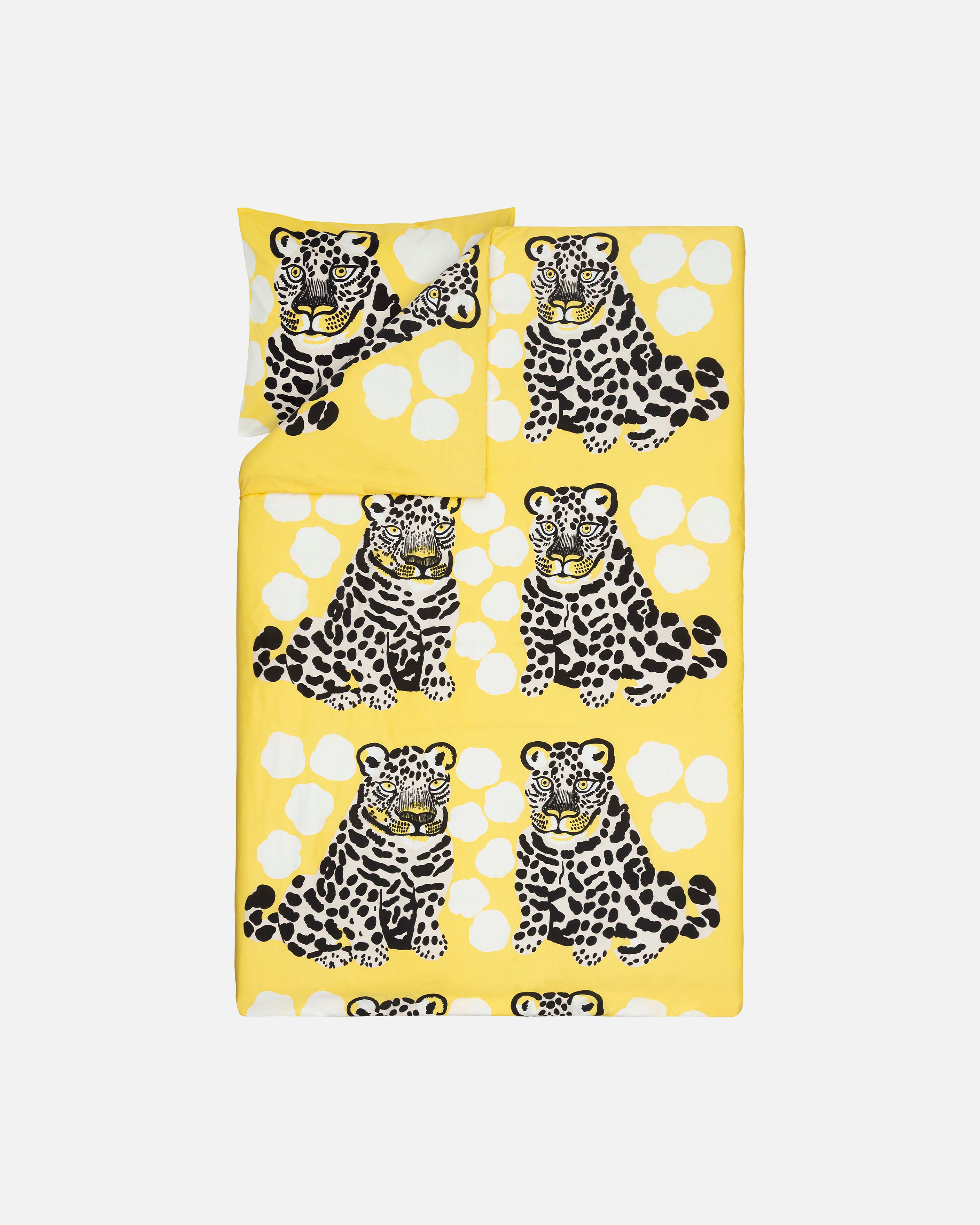Kaksoset, Pussilakanasetti 150x210+50x60 cm, v.keltainen, musta, greige,
