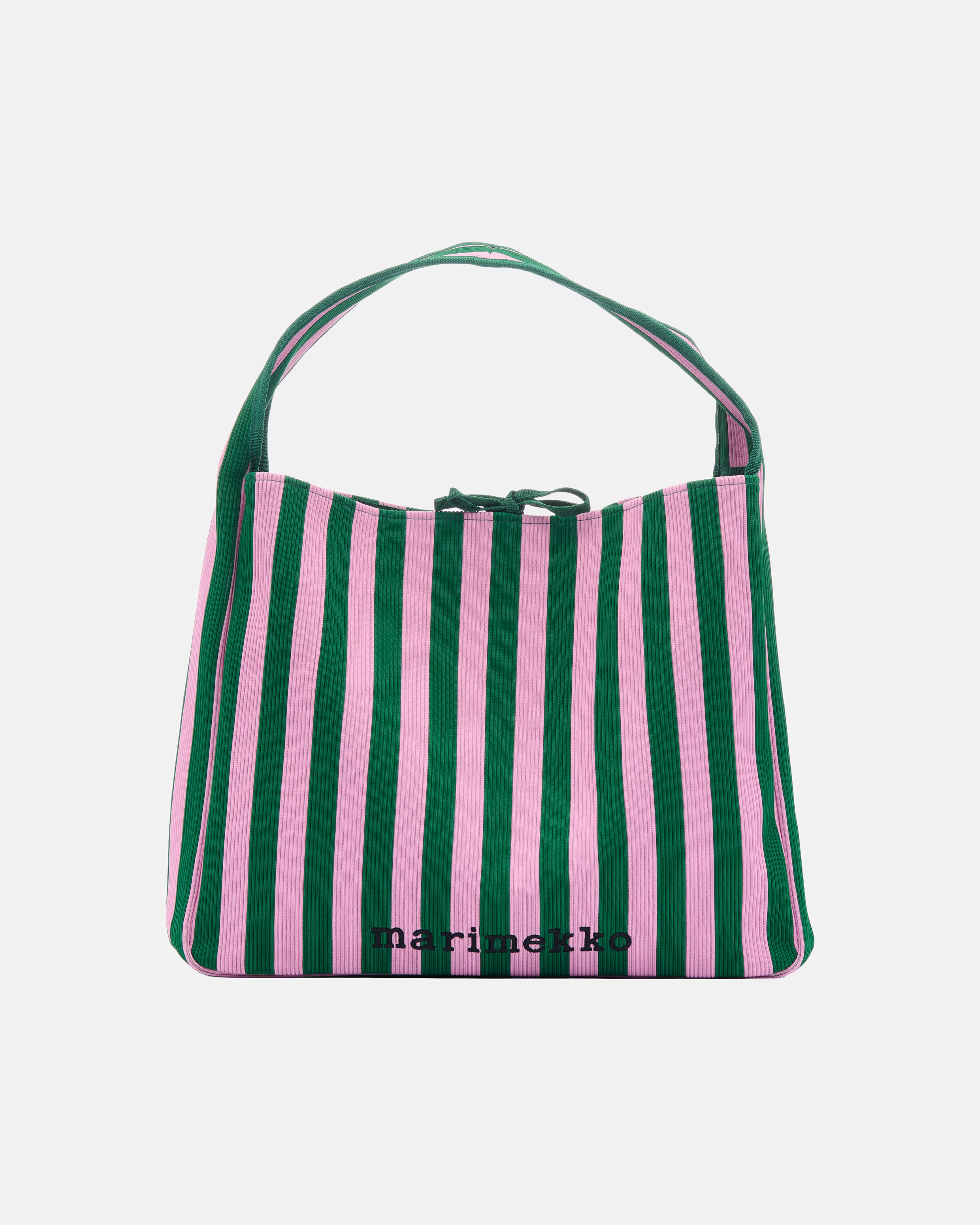 Knitted Bag Large Merirosvo, Shoulder bag, pink, dark green,