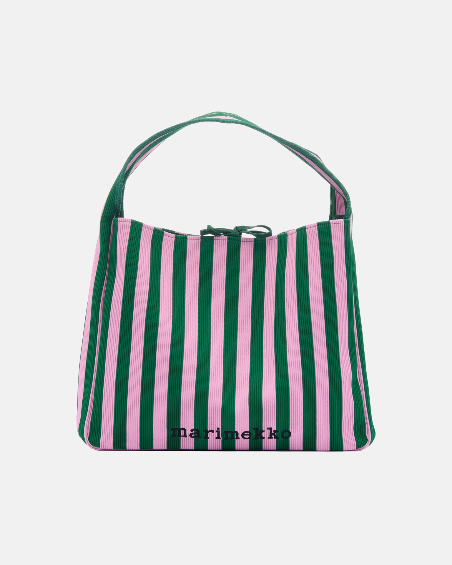 Knitted Bag Large Merirosvo, Shoulder bag, pink, dark green,