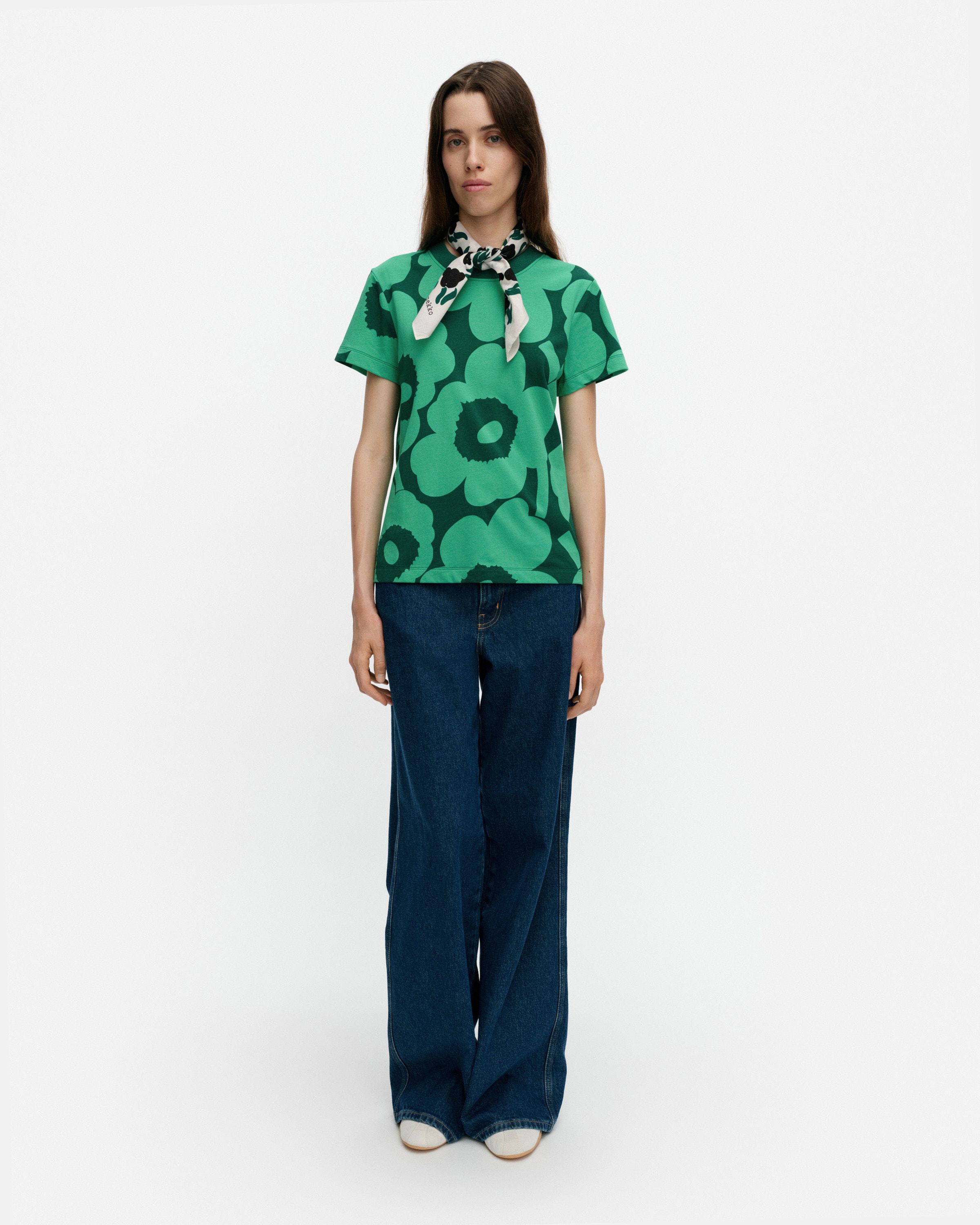 Heleys Unikko T-shirt green, dark green | Marimekko