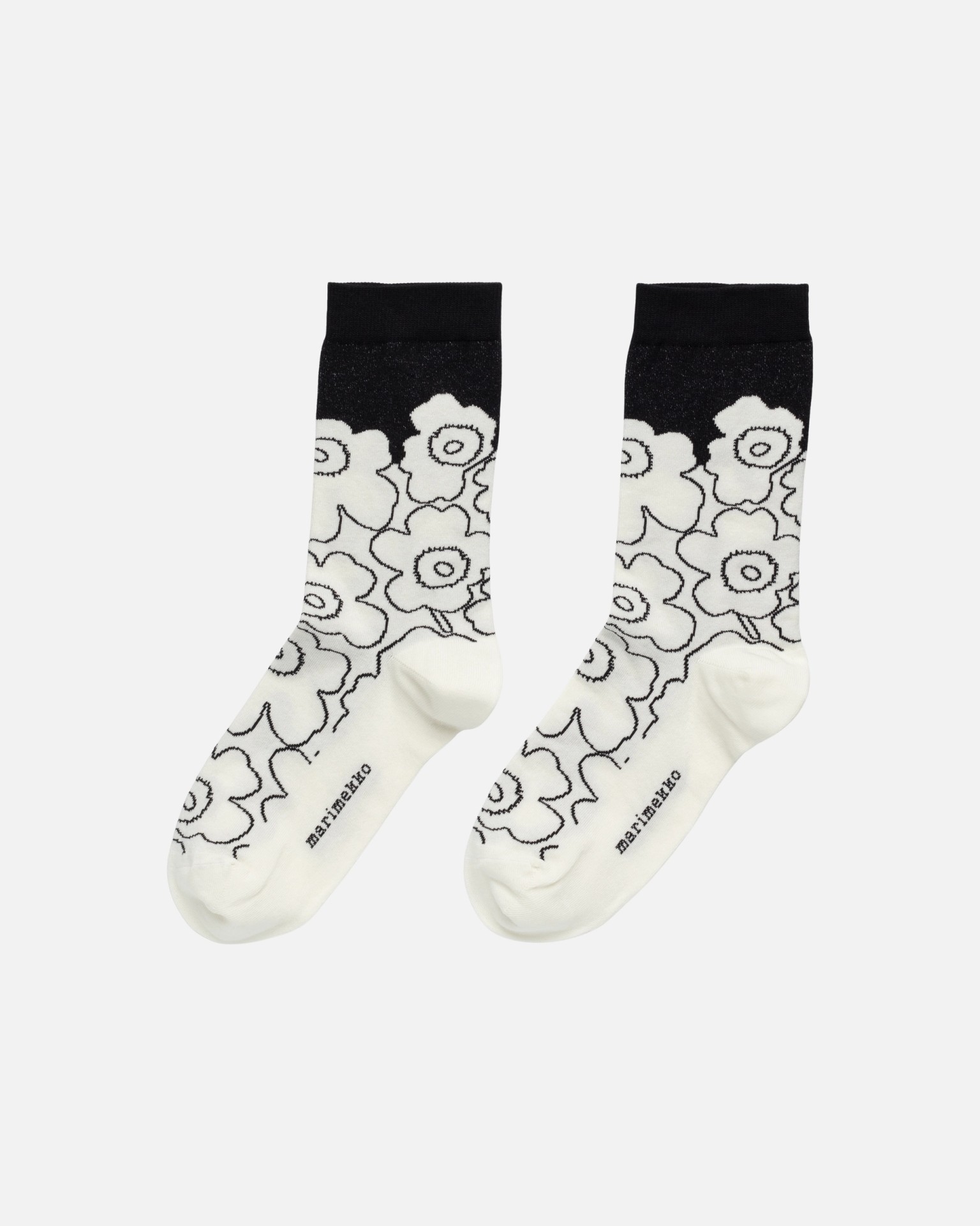Linjaus Piirto Unikko, Socks, black, white,