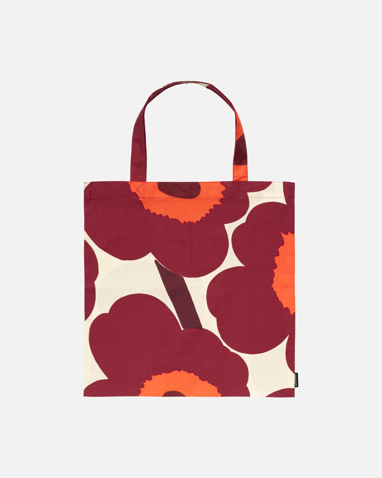 Unikko, Tote bag, vanilla, burgundy, red,