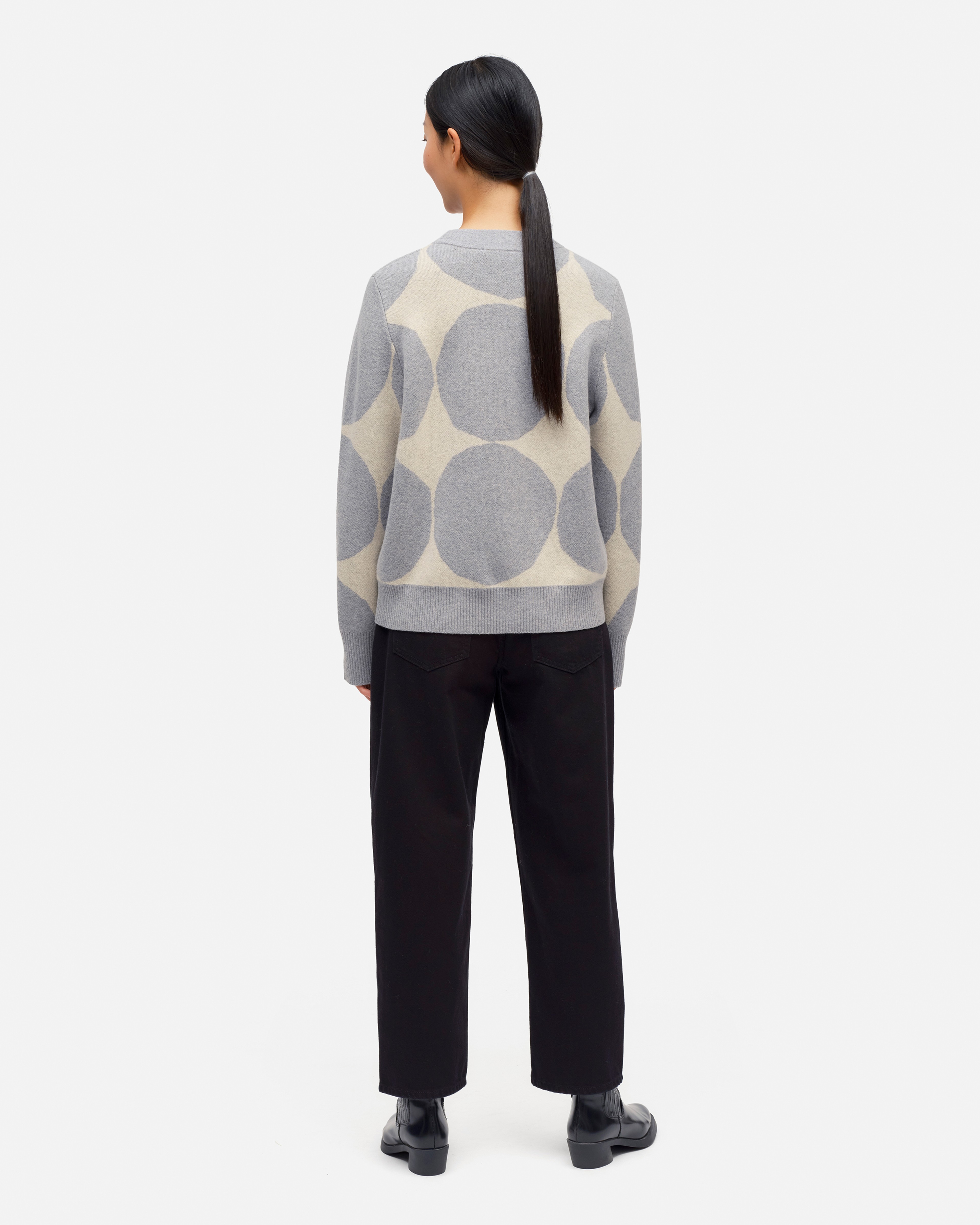  Lämpö Kivet, Strickpullover, Grau meliert, Beige meliert,