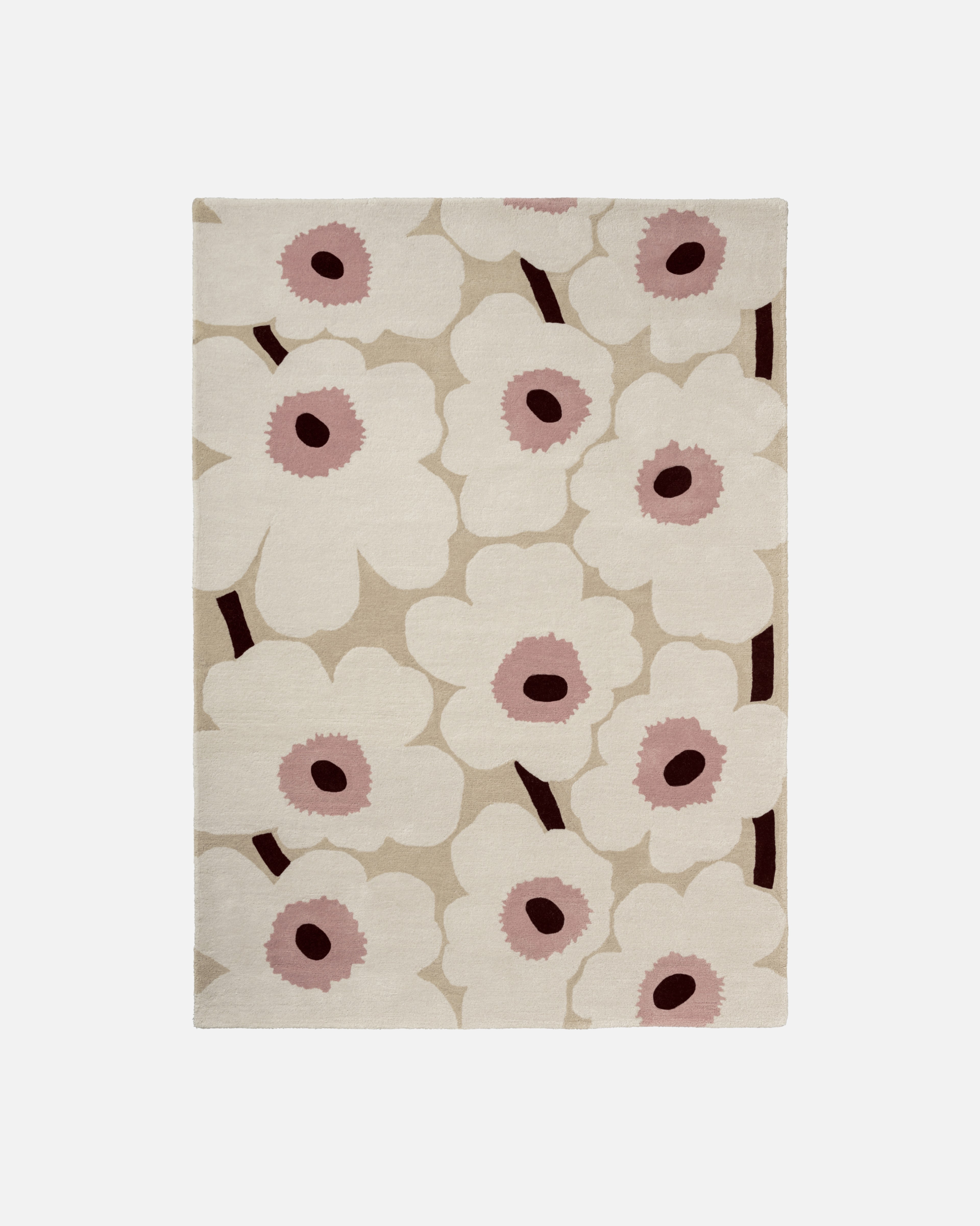 Unikko, Rug 170 x 240 cm, beige, off white, rose,