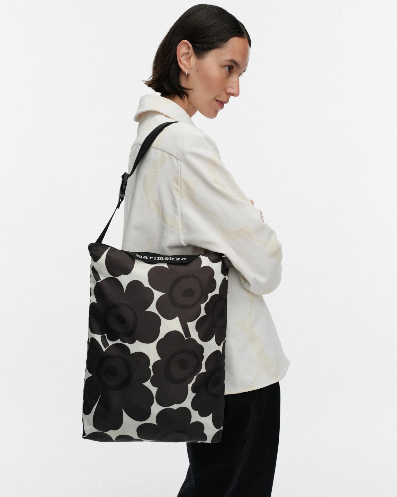 Neat Crossbody Unikko M, Shoulder bag, dark grey, off-white,