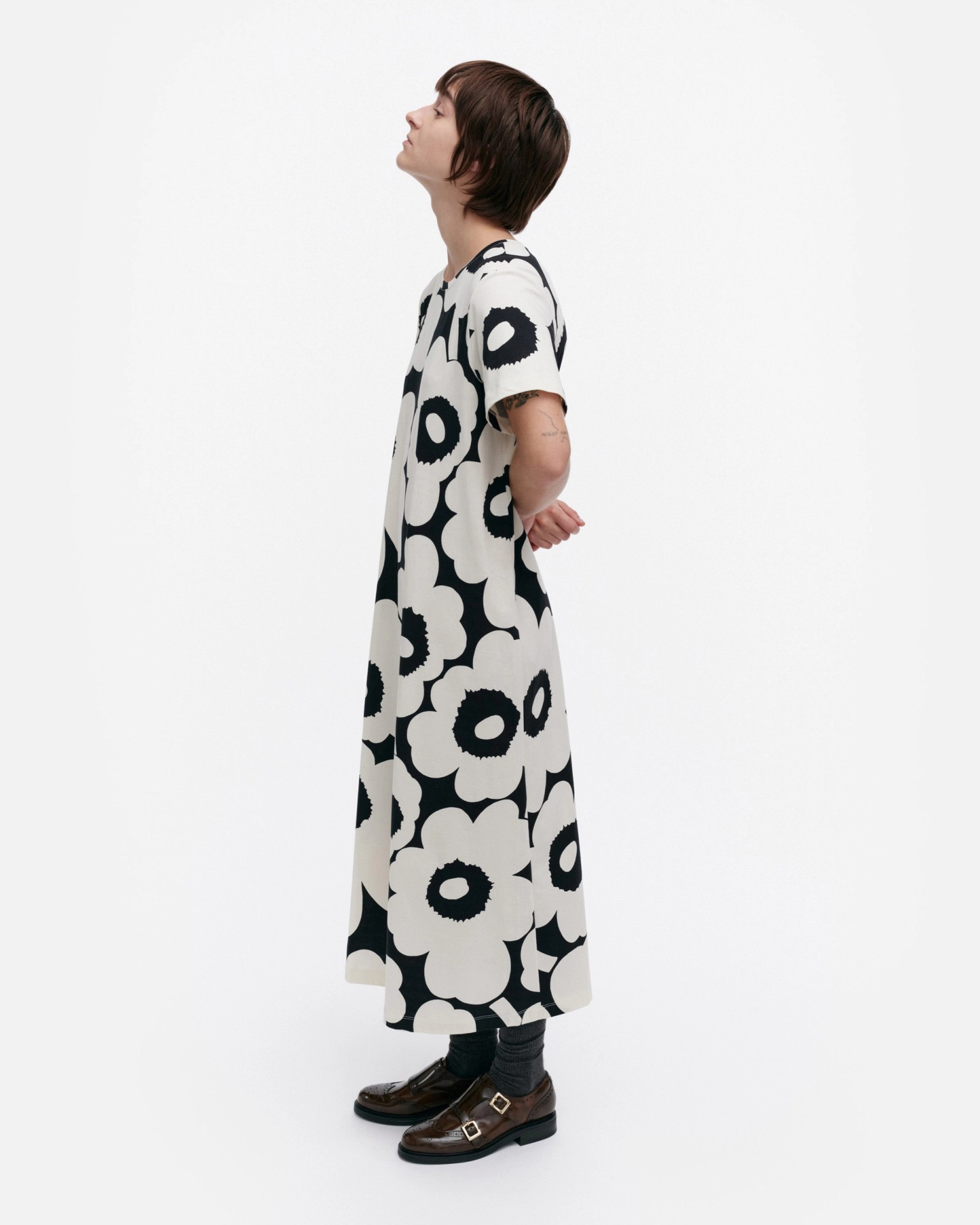 Pisteinen Unikko, Dress, off white, black,