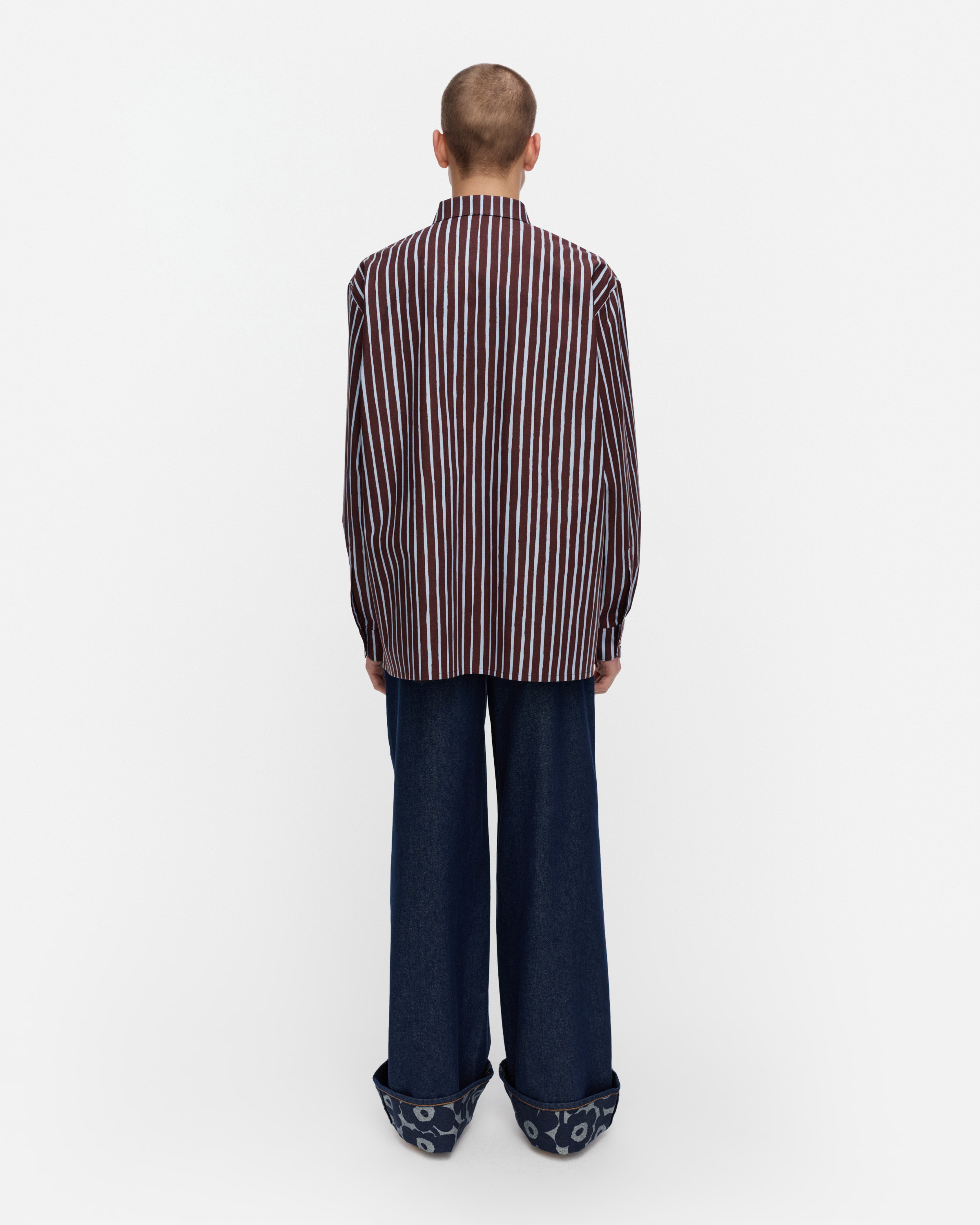 Jokapoika, Kioski cotton shirt, brown, light blue,