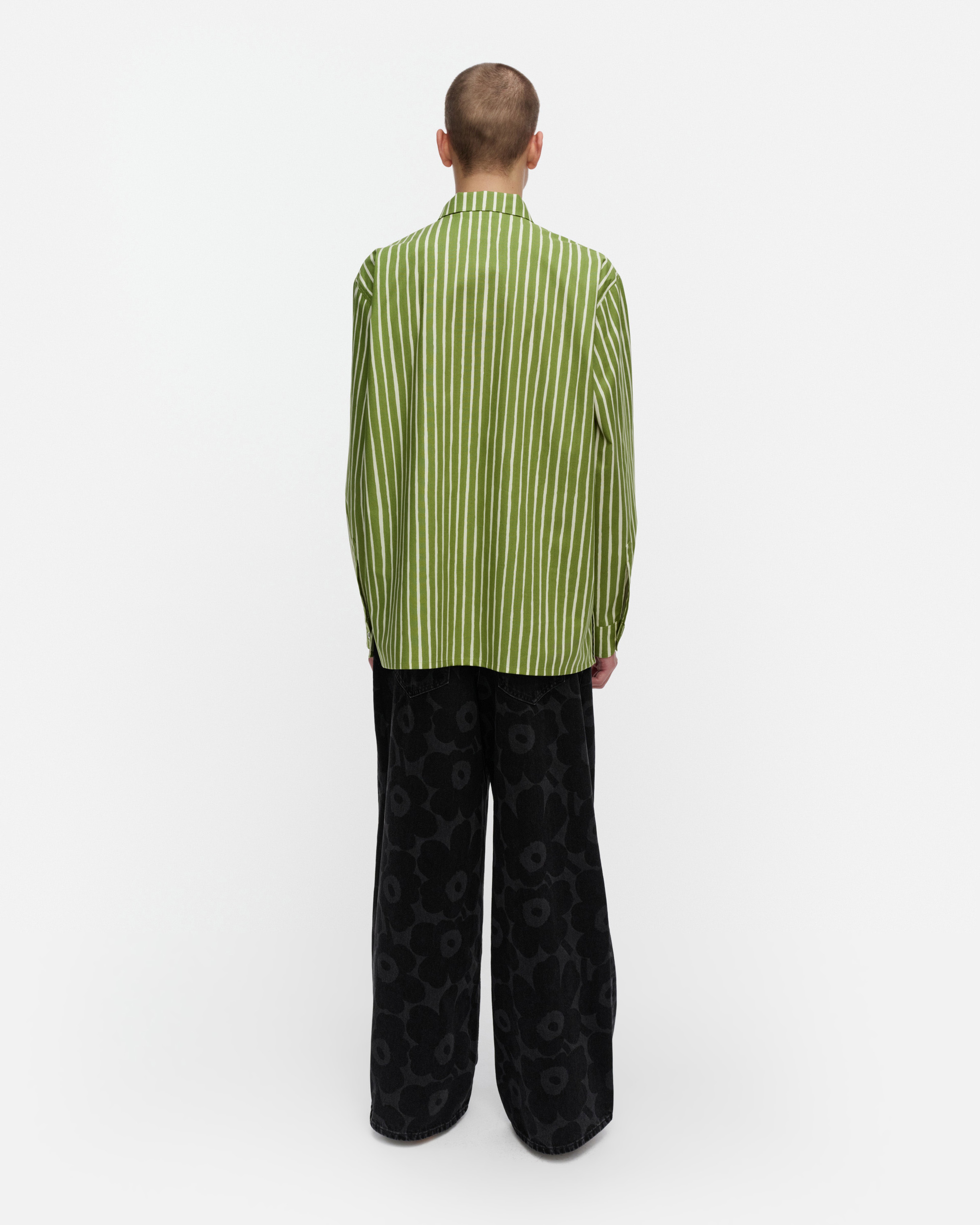 Jokapoika, Kioski cotton shirt, green, light yellow,