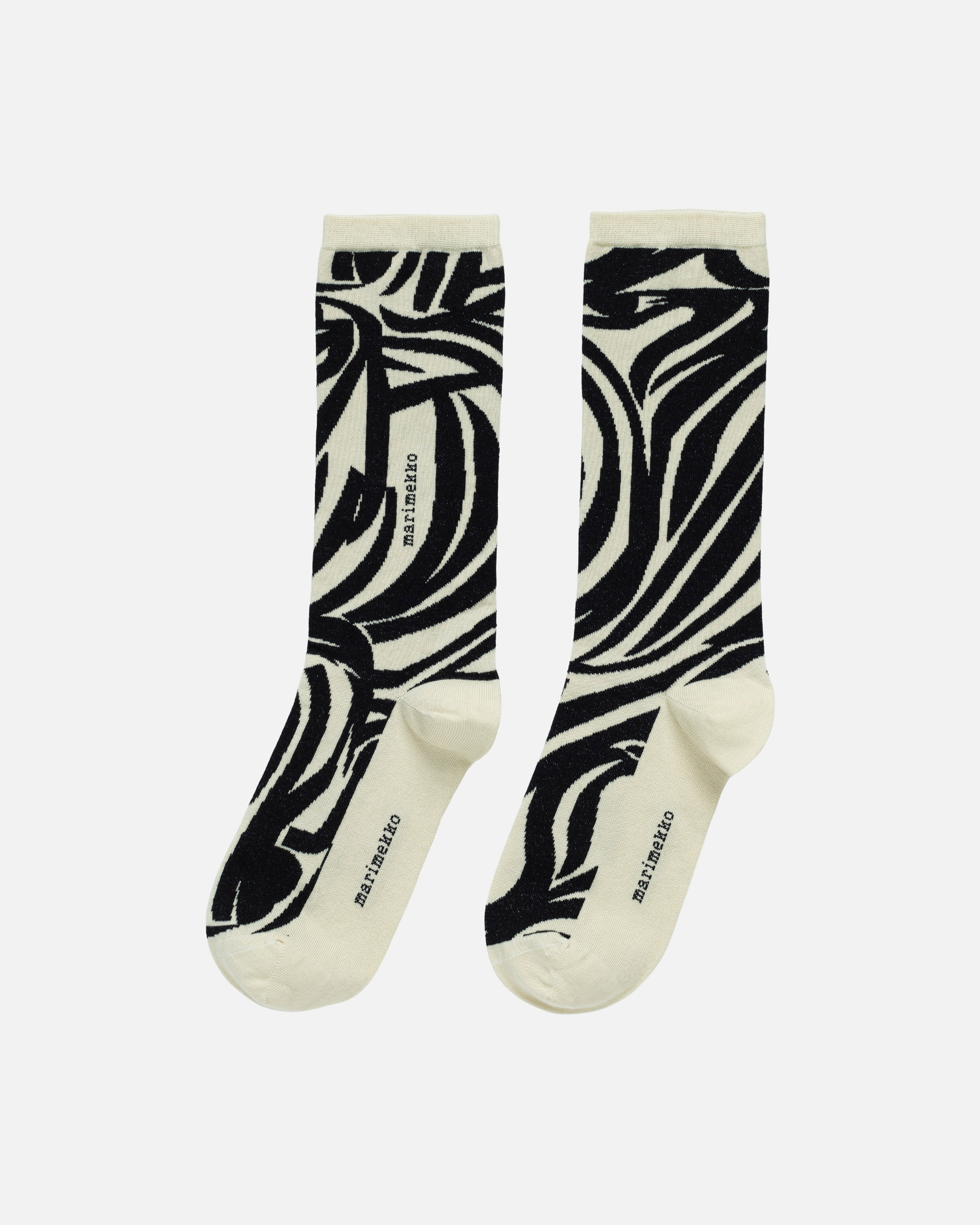 Pinnat Jokuraita, Socks, off white, dark brown,