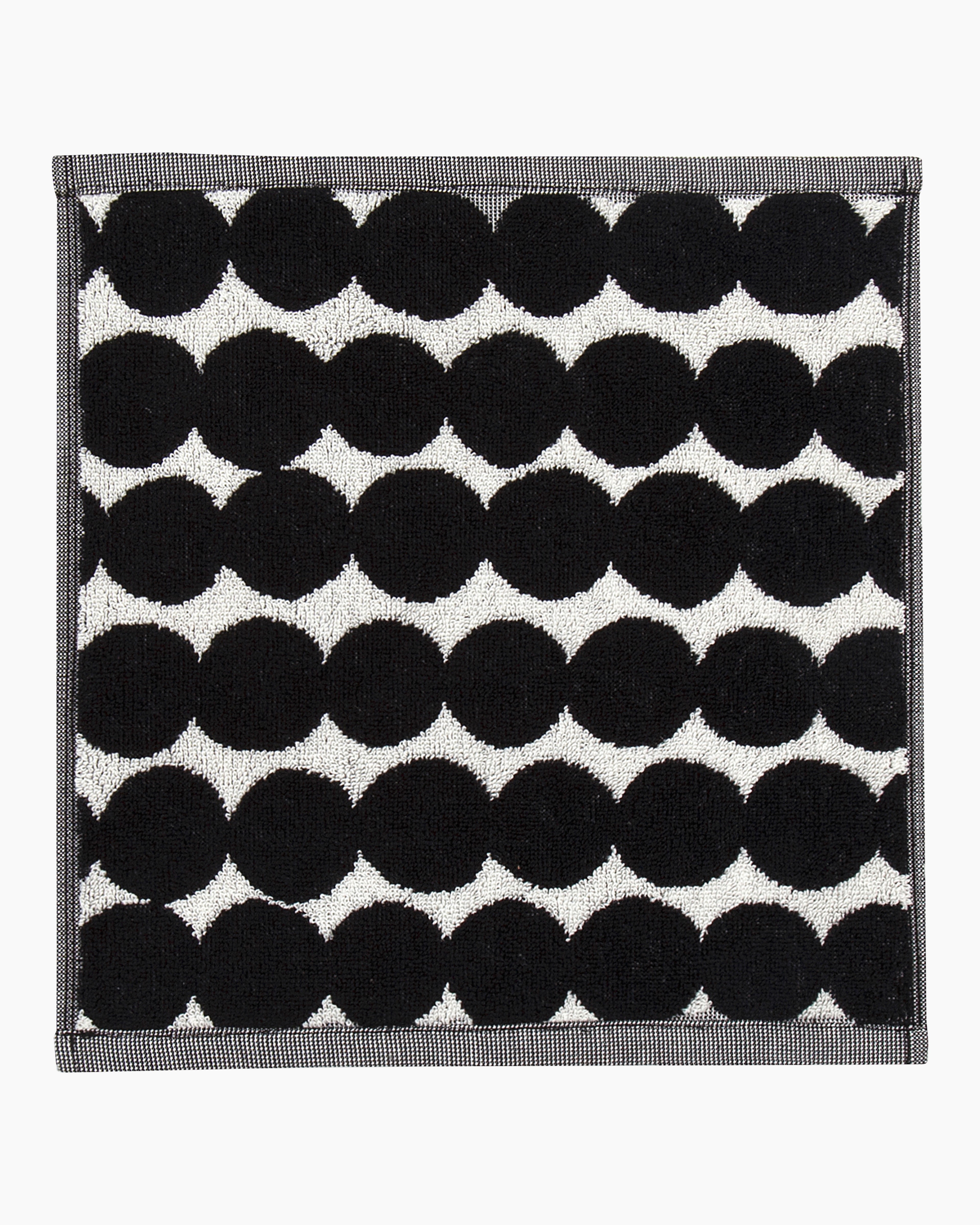 Räsymatto, Mini towel 30x30 cm, white,black,