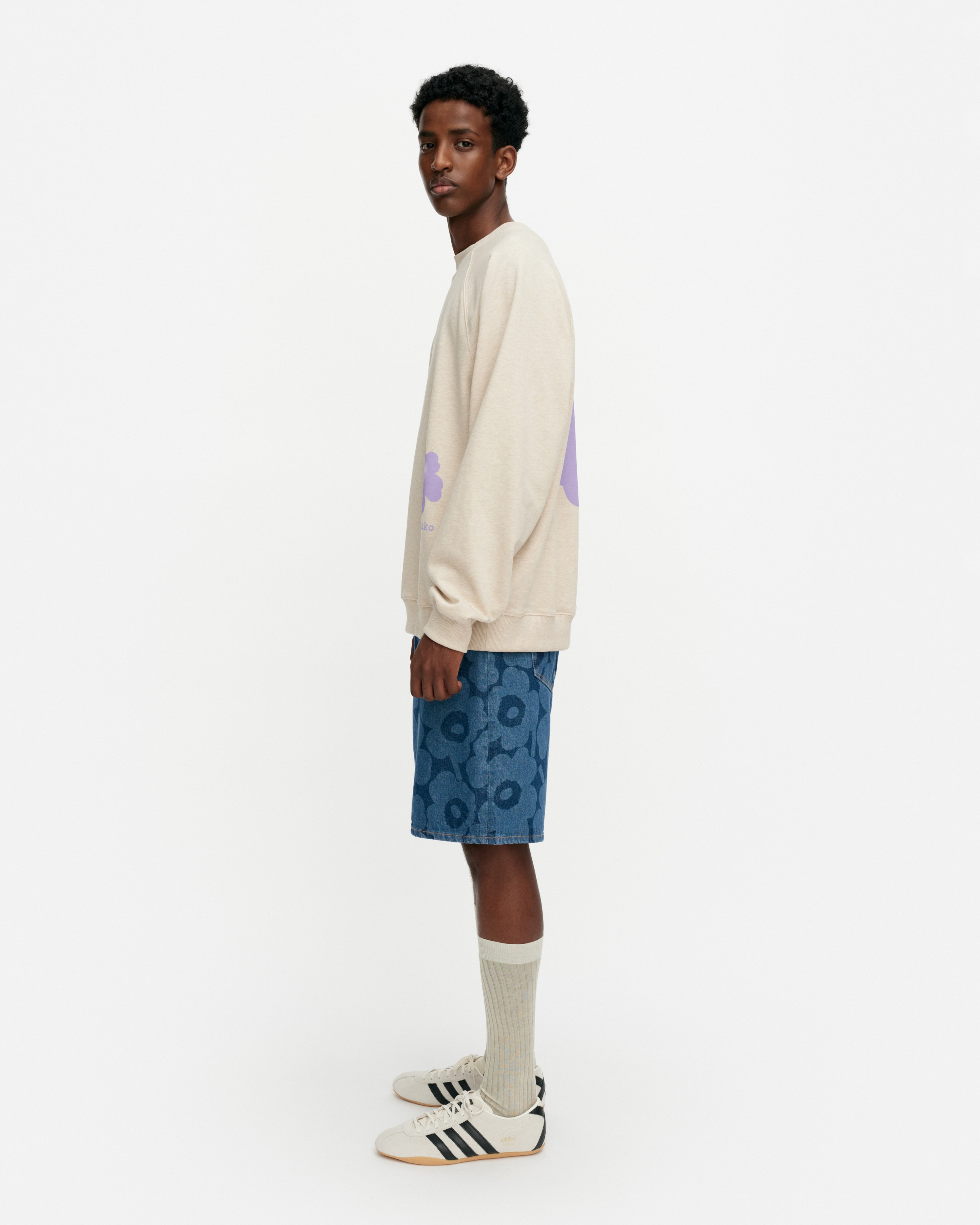 Riemu Unikko Placement, Kioski sweatshirt, beige melange, lilac,