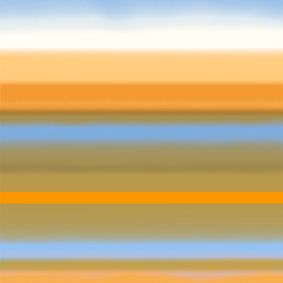 Cremeweiß, Himmelblau, warmes Orange