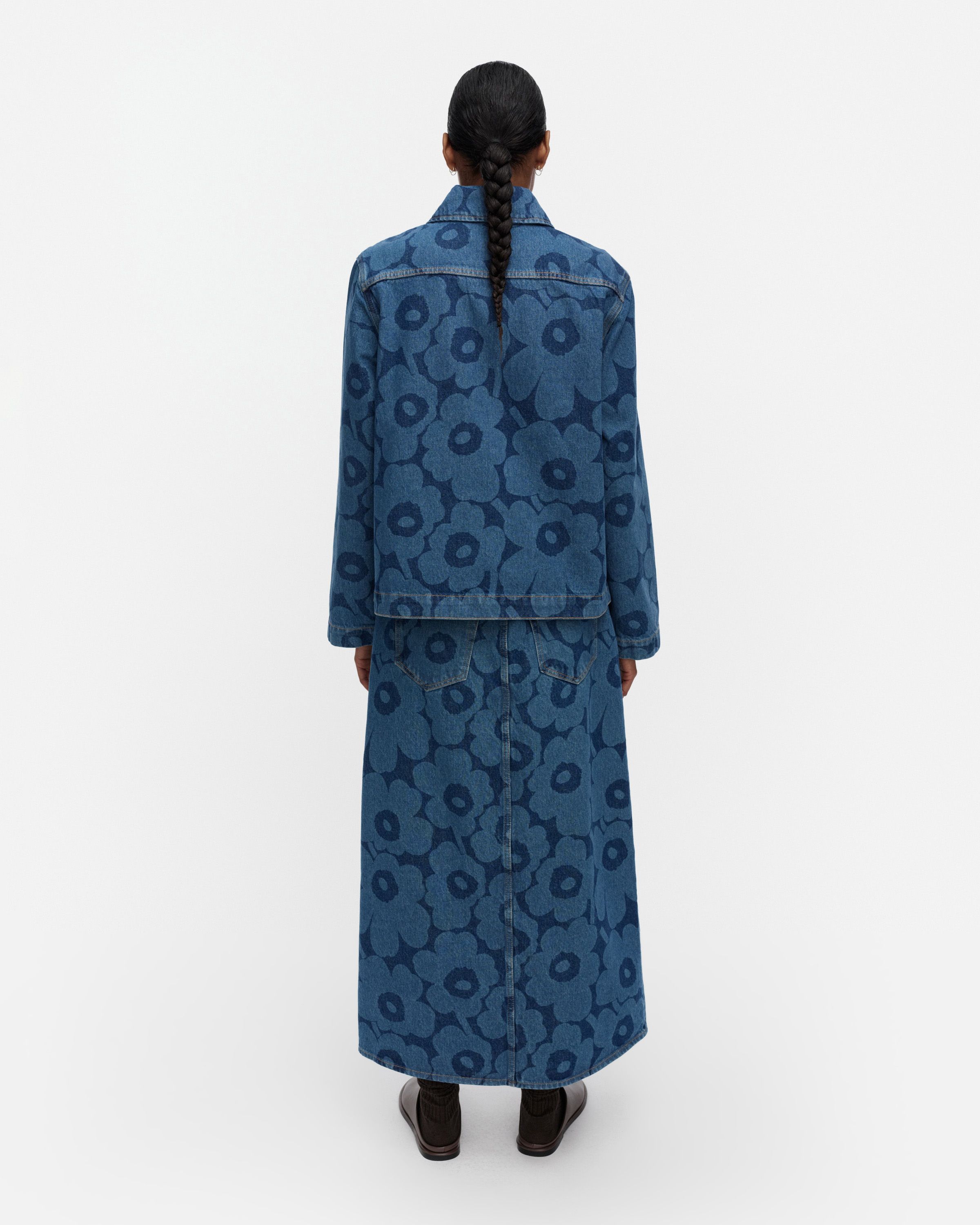 Maridenim Vaihe Unikko jean shirt mid indigo | Marimekko