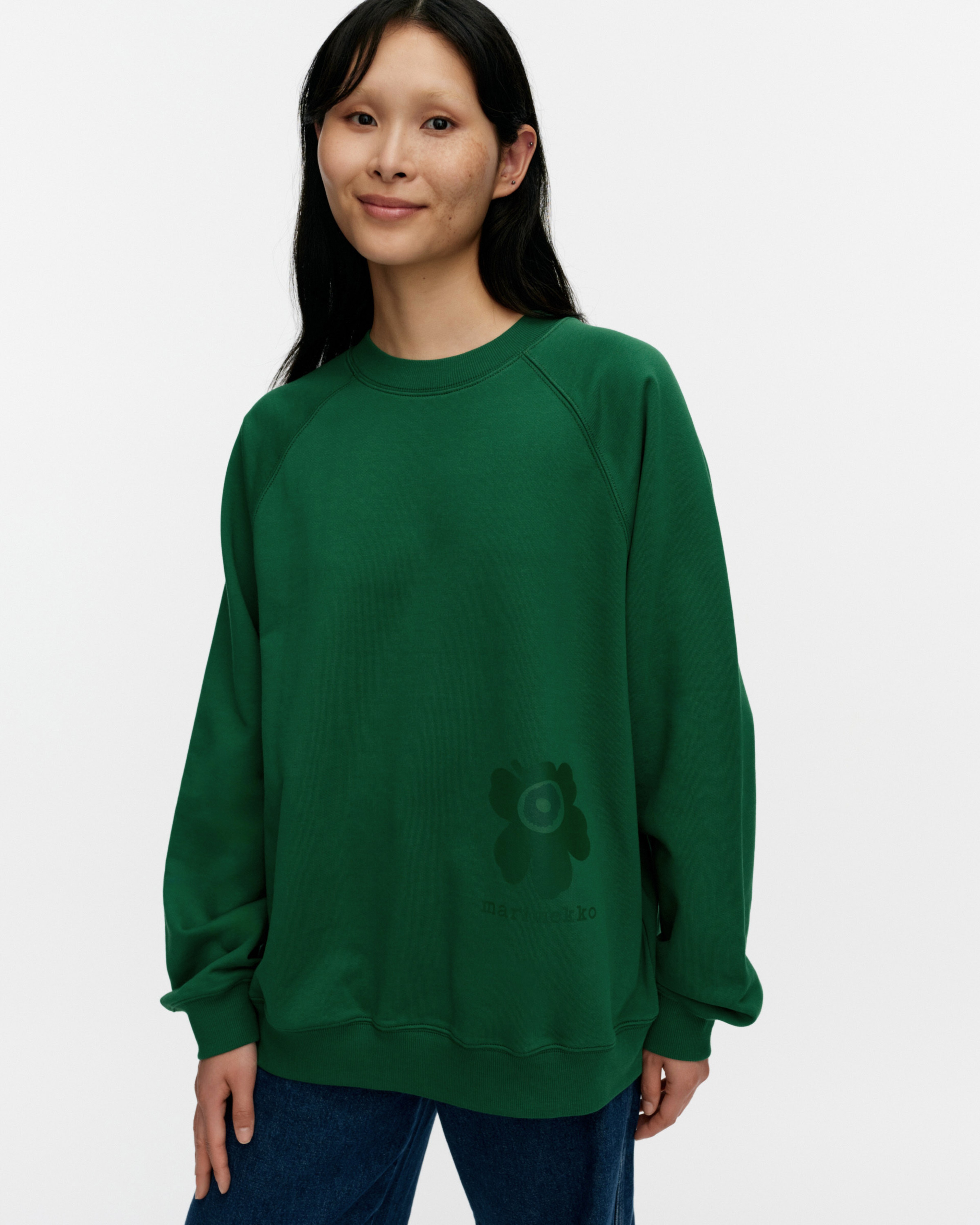 Riemu Unikko Placement, Kioski sweatshirt, green, dark green,