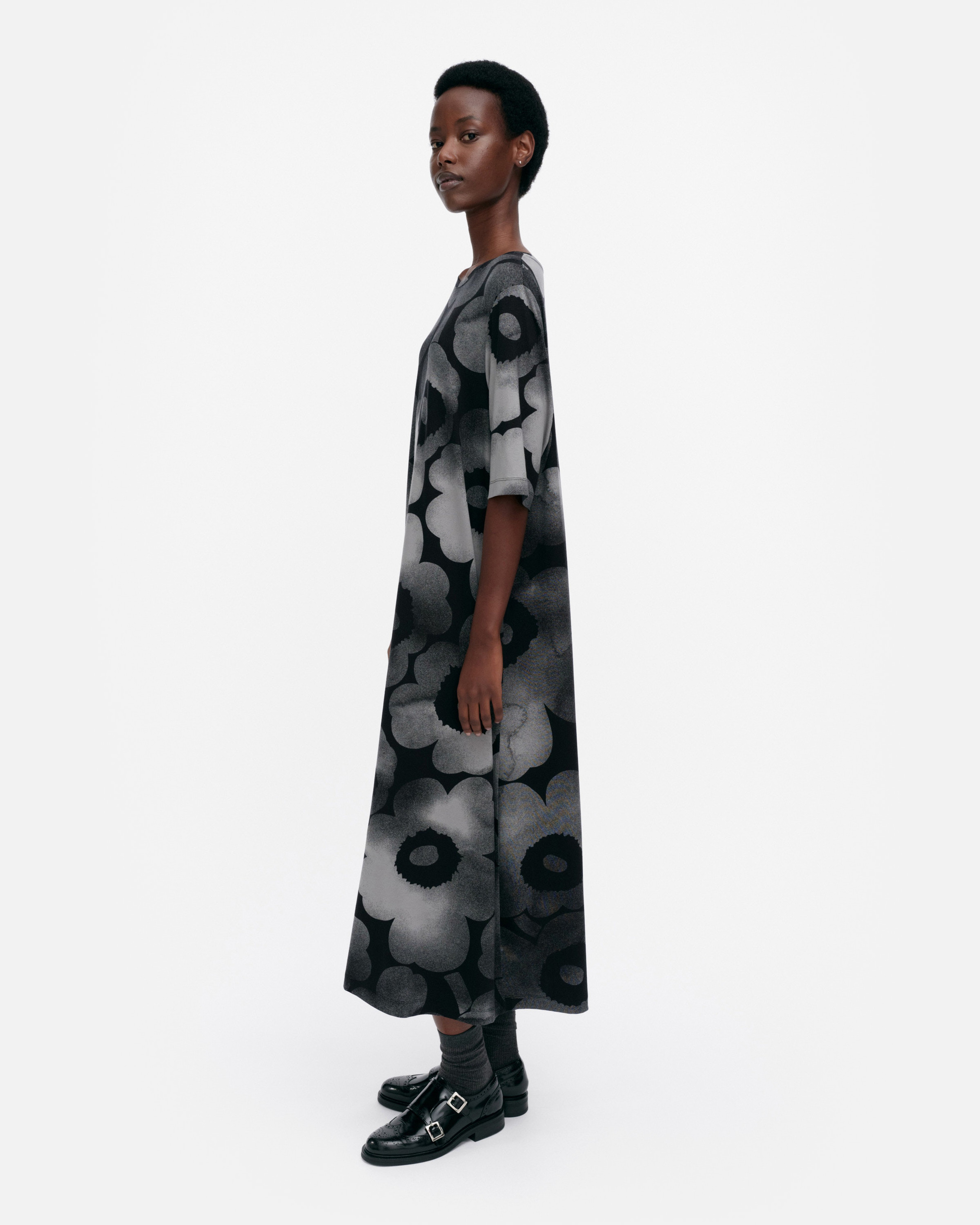 Rento Akvarelli Unikko, Dress, dark grey, black,