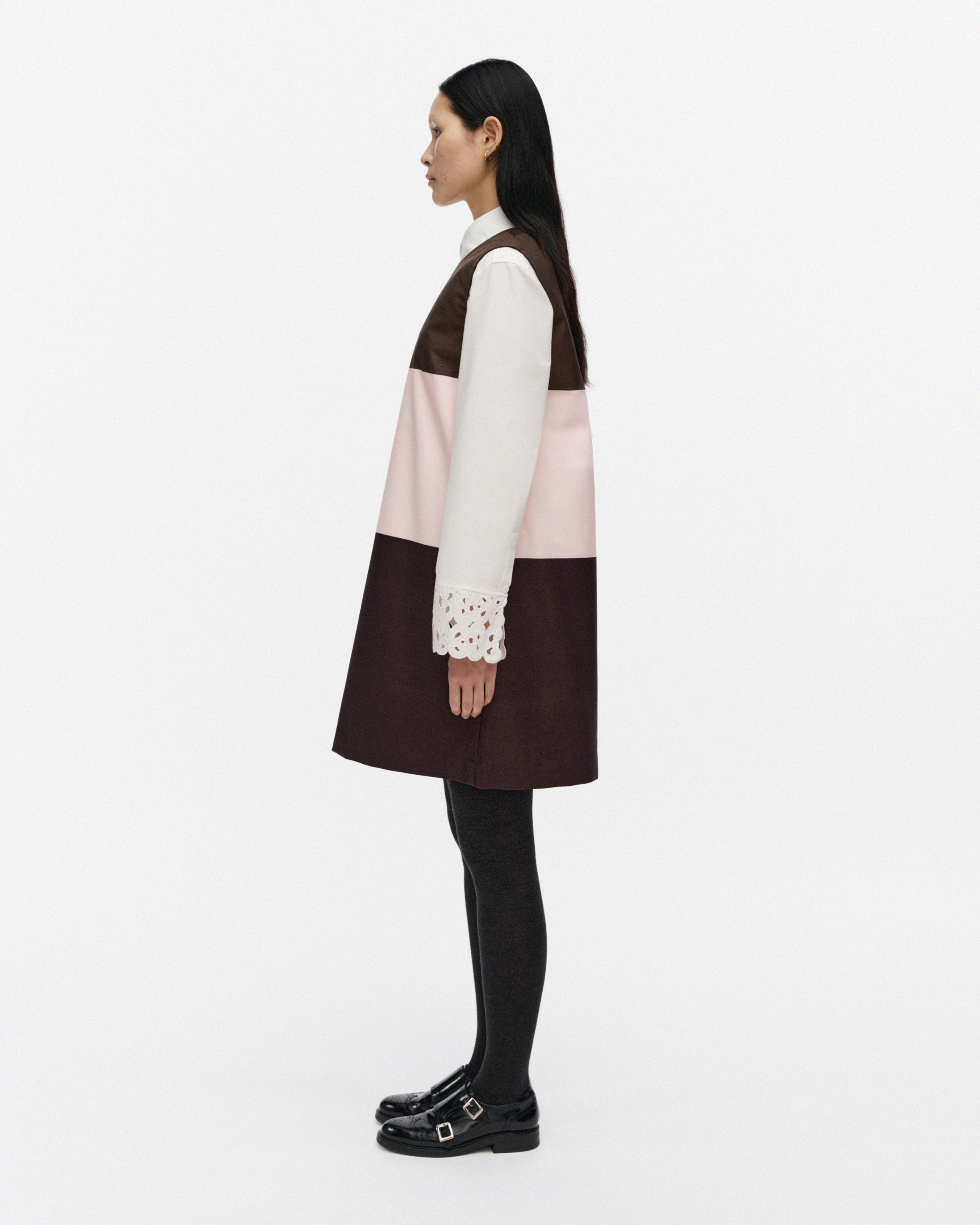 Malli Hennika, Robe Marimini, marron foncé, rose clair, marron,