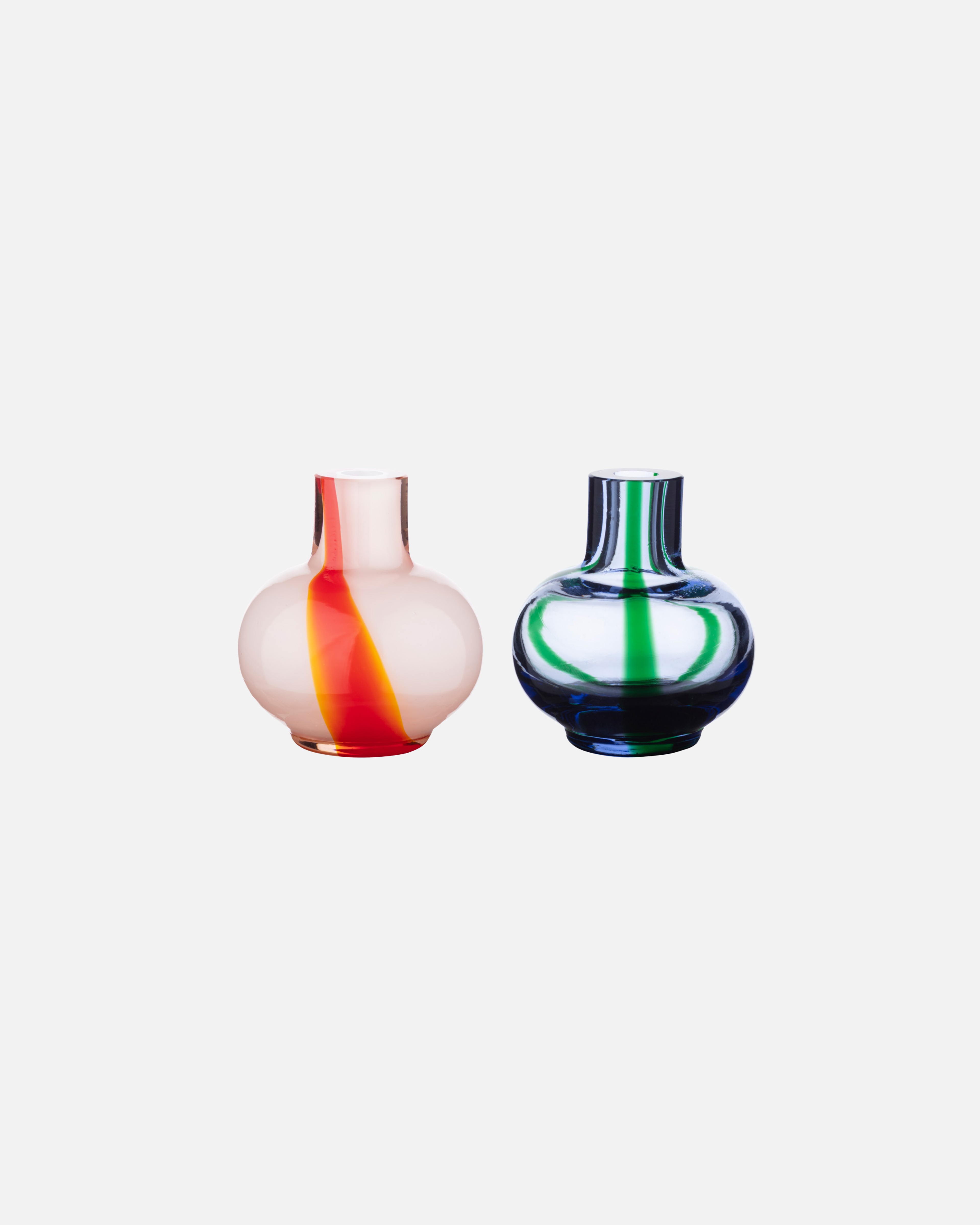 Mini, Vase 2 pcs, lt.blue, dk.green, red, white,