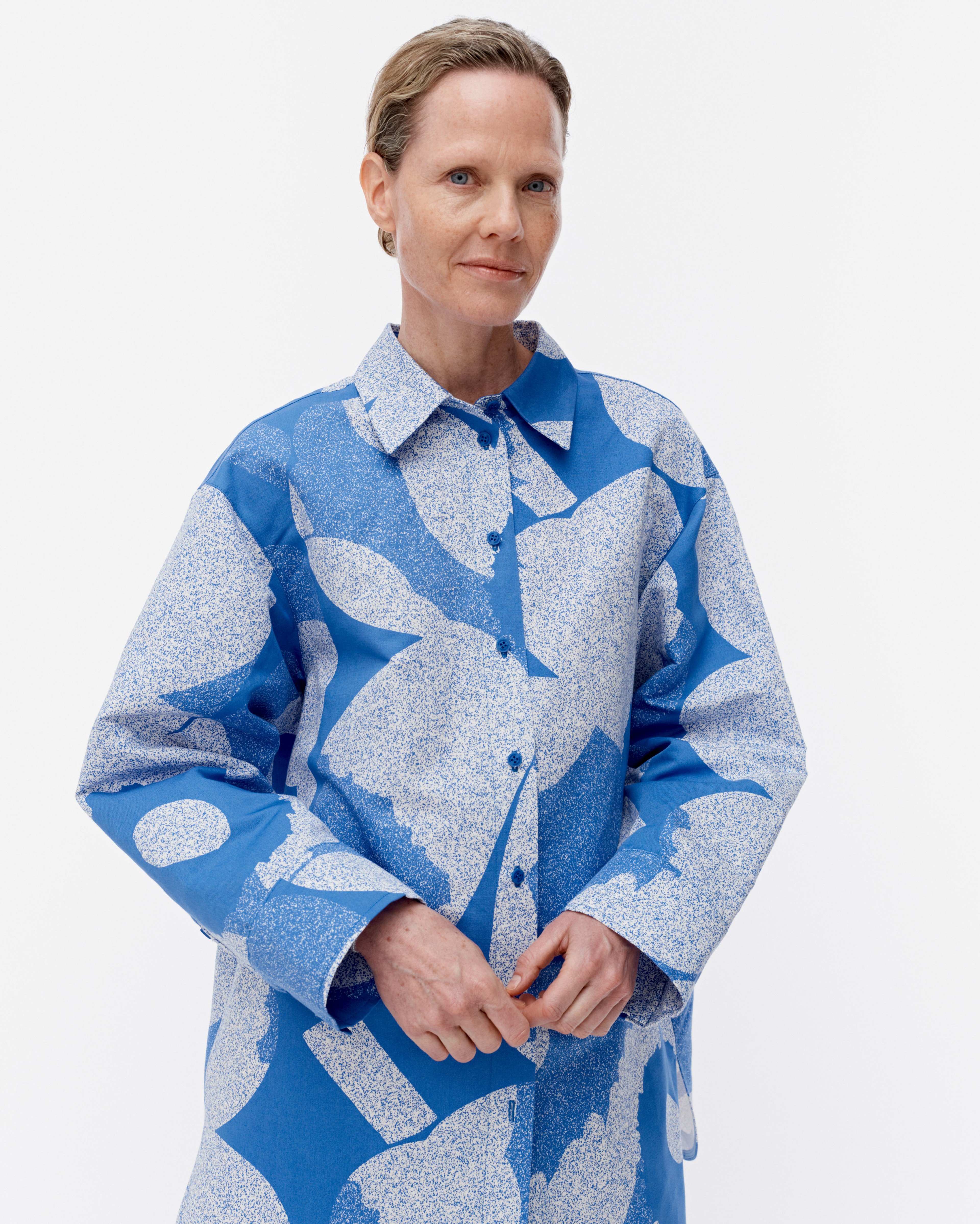Heitto Unikko, Blouse, blue, white,