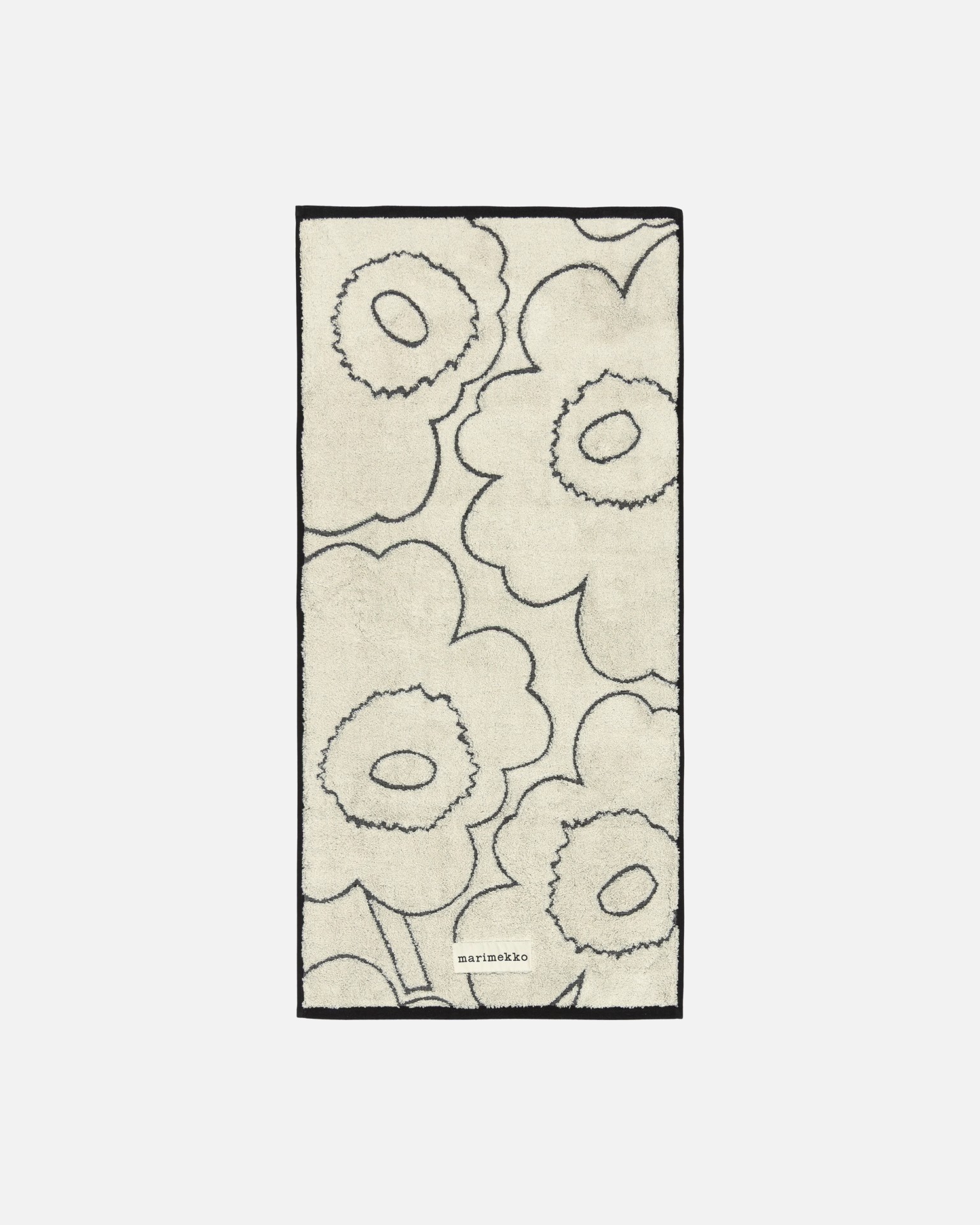 Piirto Unikko, Hand towel, ivory, black,