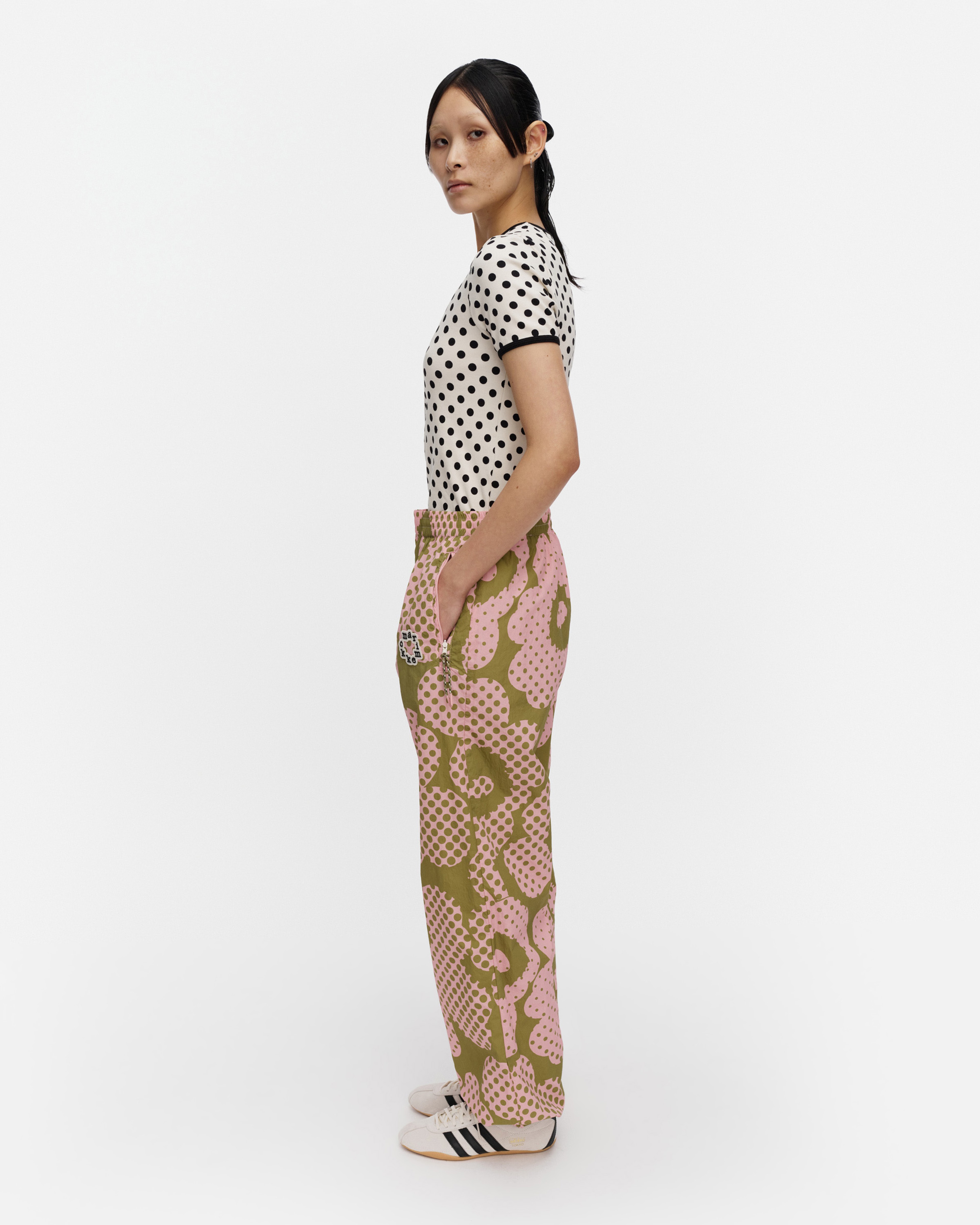 Olos Unikko, Kioski activewear trousers, green, light pink,