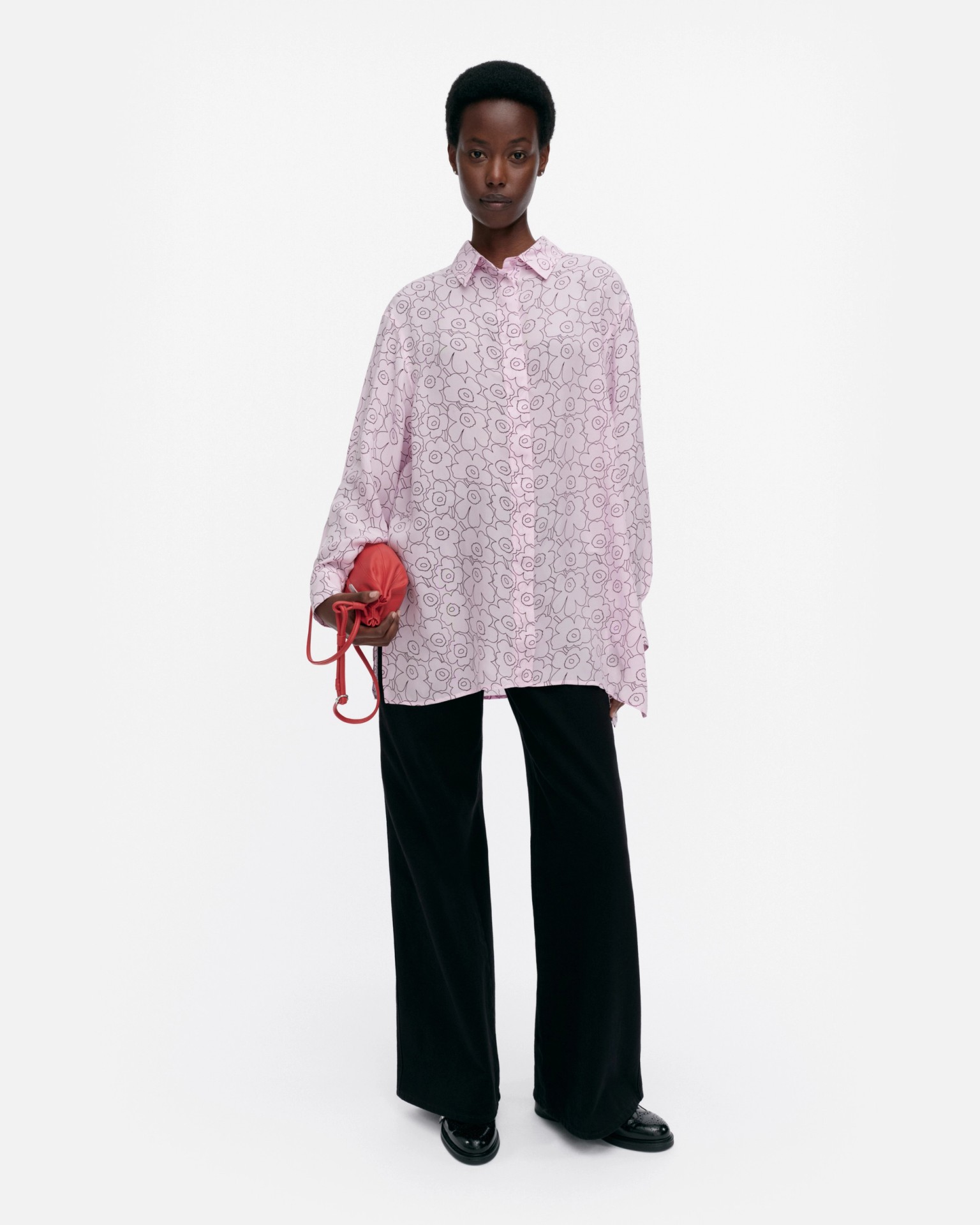 Runsas Piirto Unikko, Shirt, light pink, wine red,