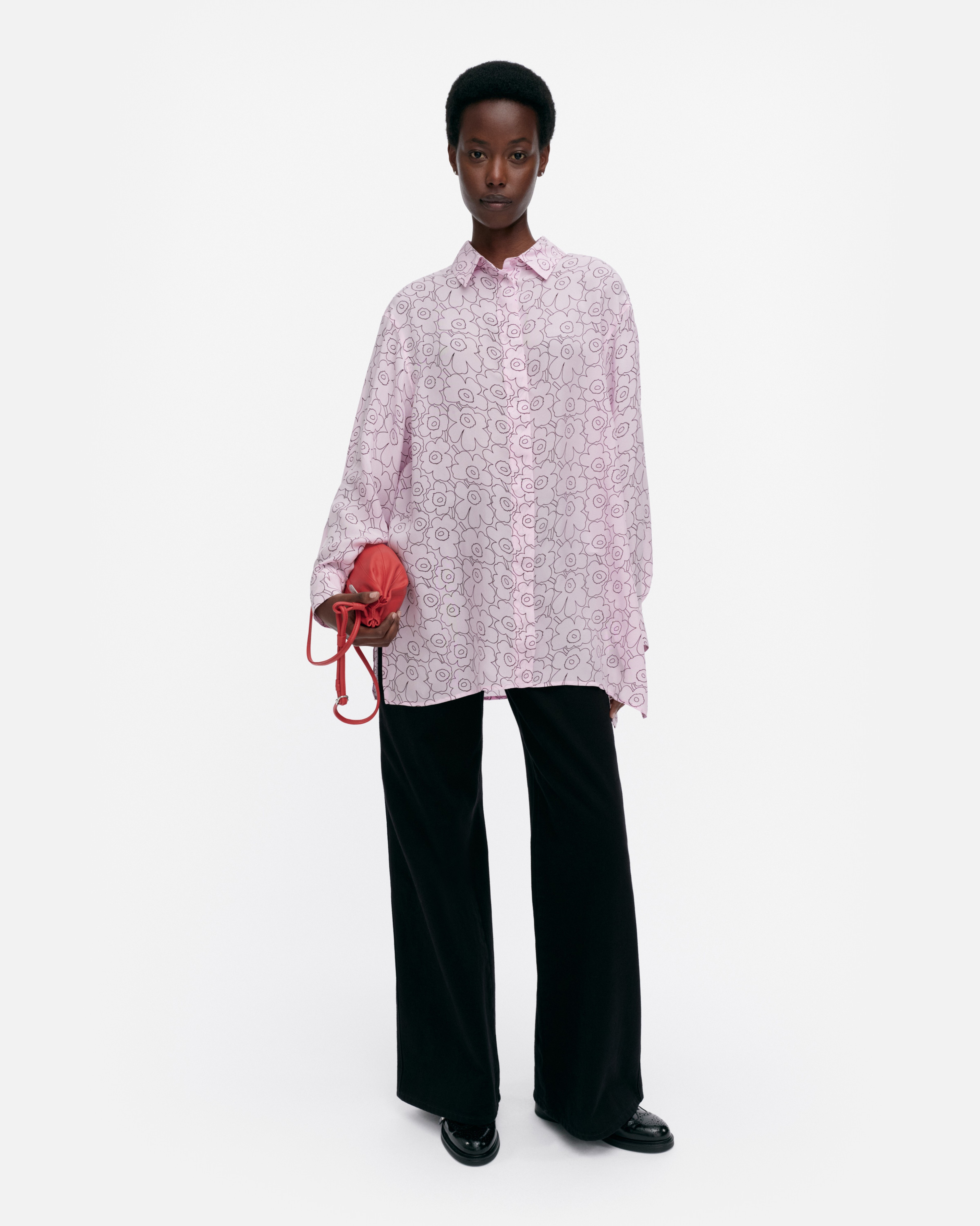 Runsas Piirto Unikko, Shirt, light pink, wine red,