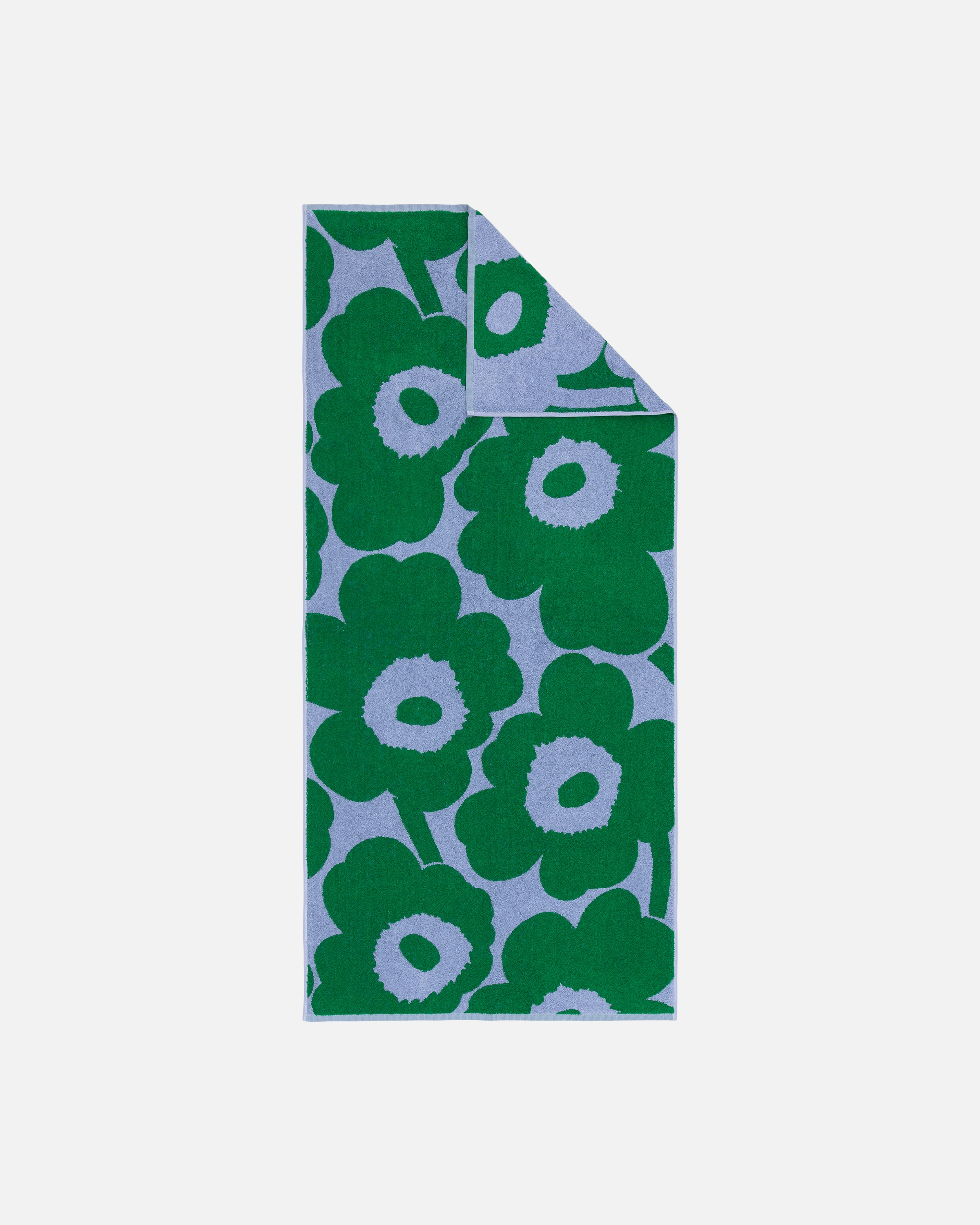 Unikko, Bath towel, lt.blue, green,