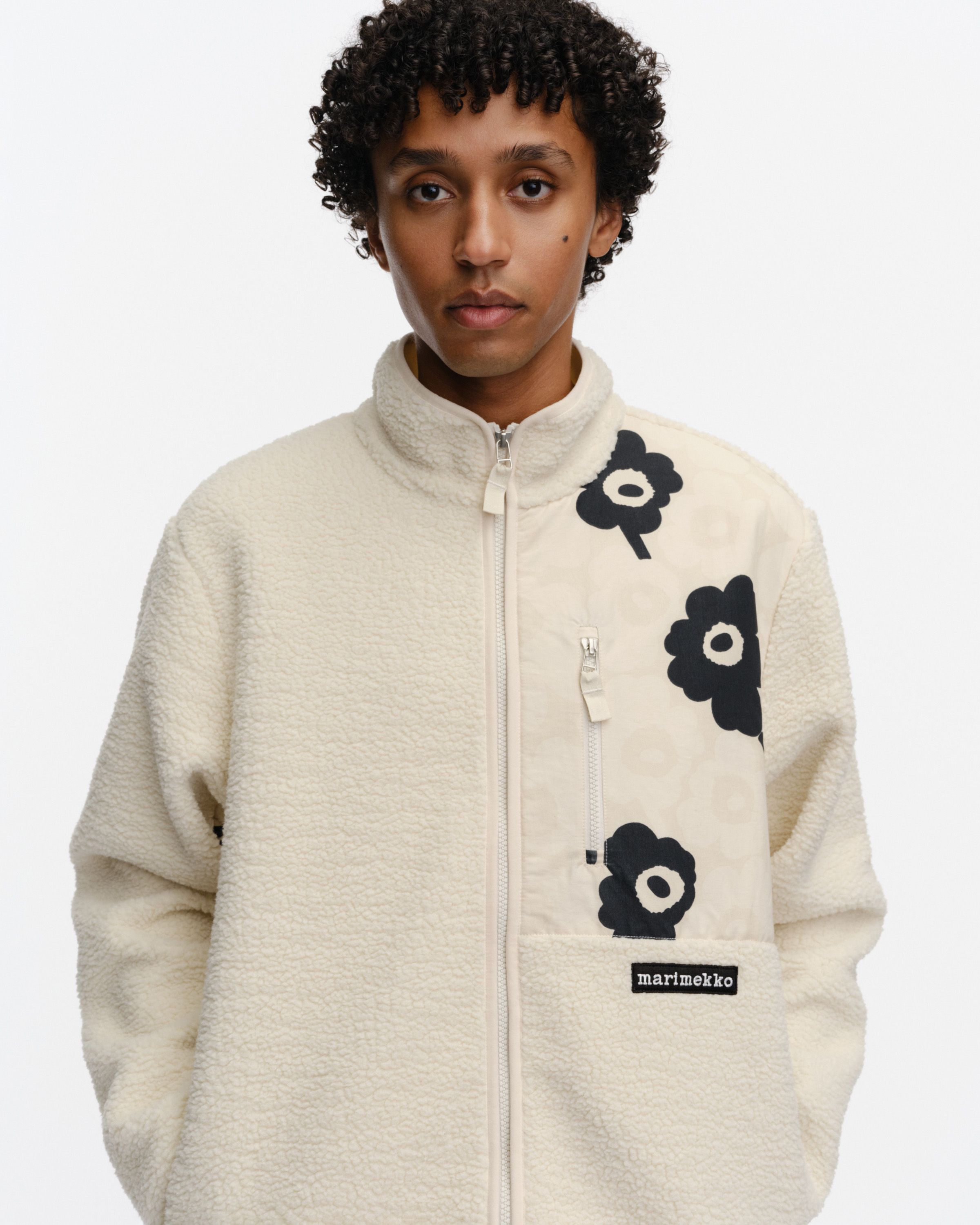 Vaellus Mini Unikko Kioski coat off white, white, black | Marimekko
