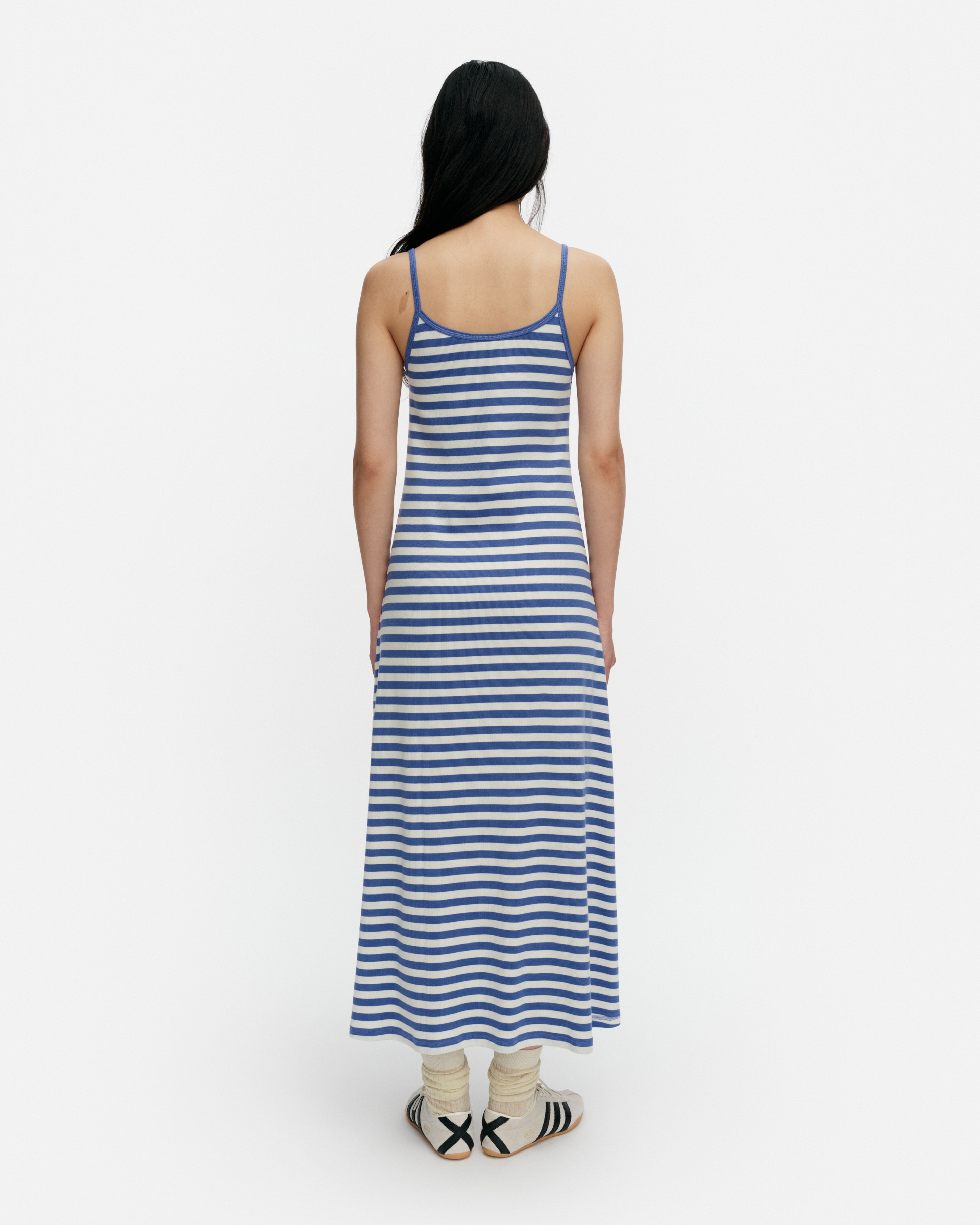 Laulaa Tasaraita Unikko, Kioski dress, blue, off white,