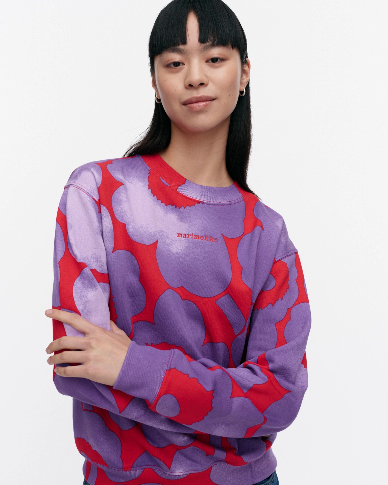 Leiot Akvarelli Unikko, Kioski sweatshirt, red, lilac,