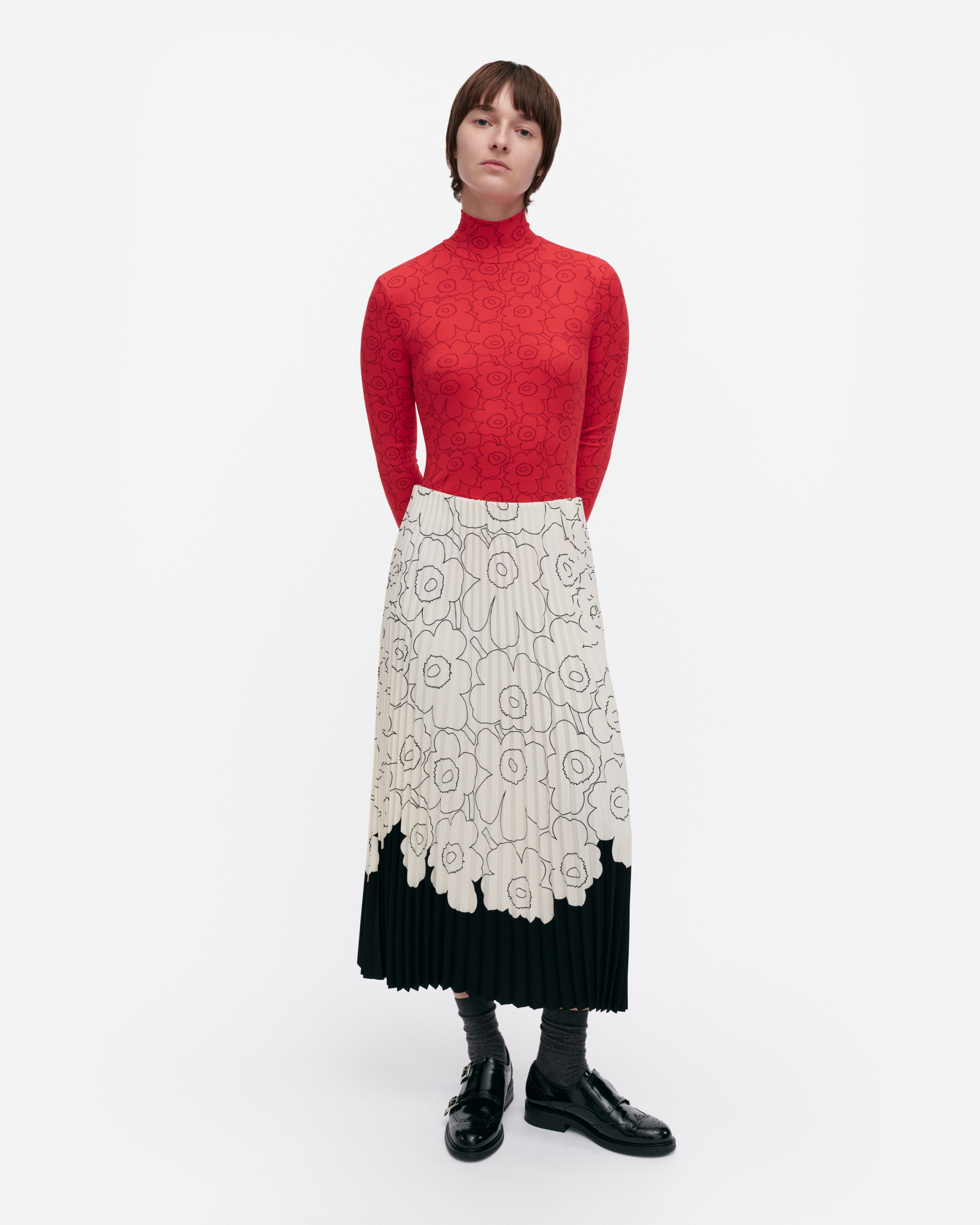 Piiru Piirto Unikko Placement, Skirt, black, off white,