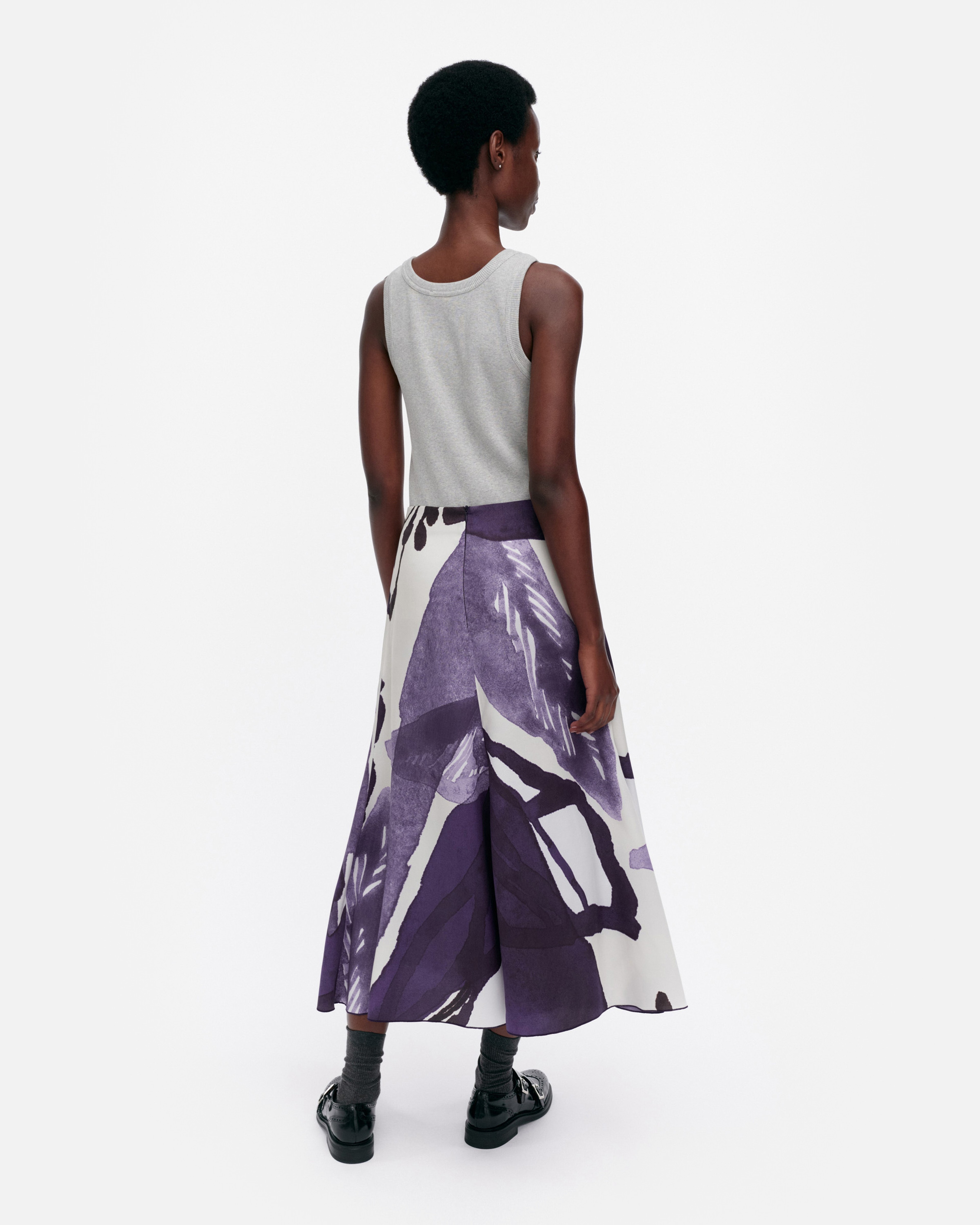 Muovaus Kylmänkukka, Skirt, violet, off white,