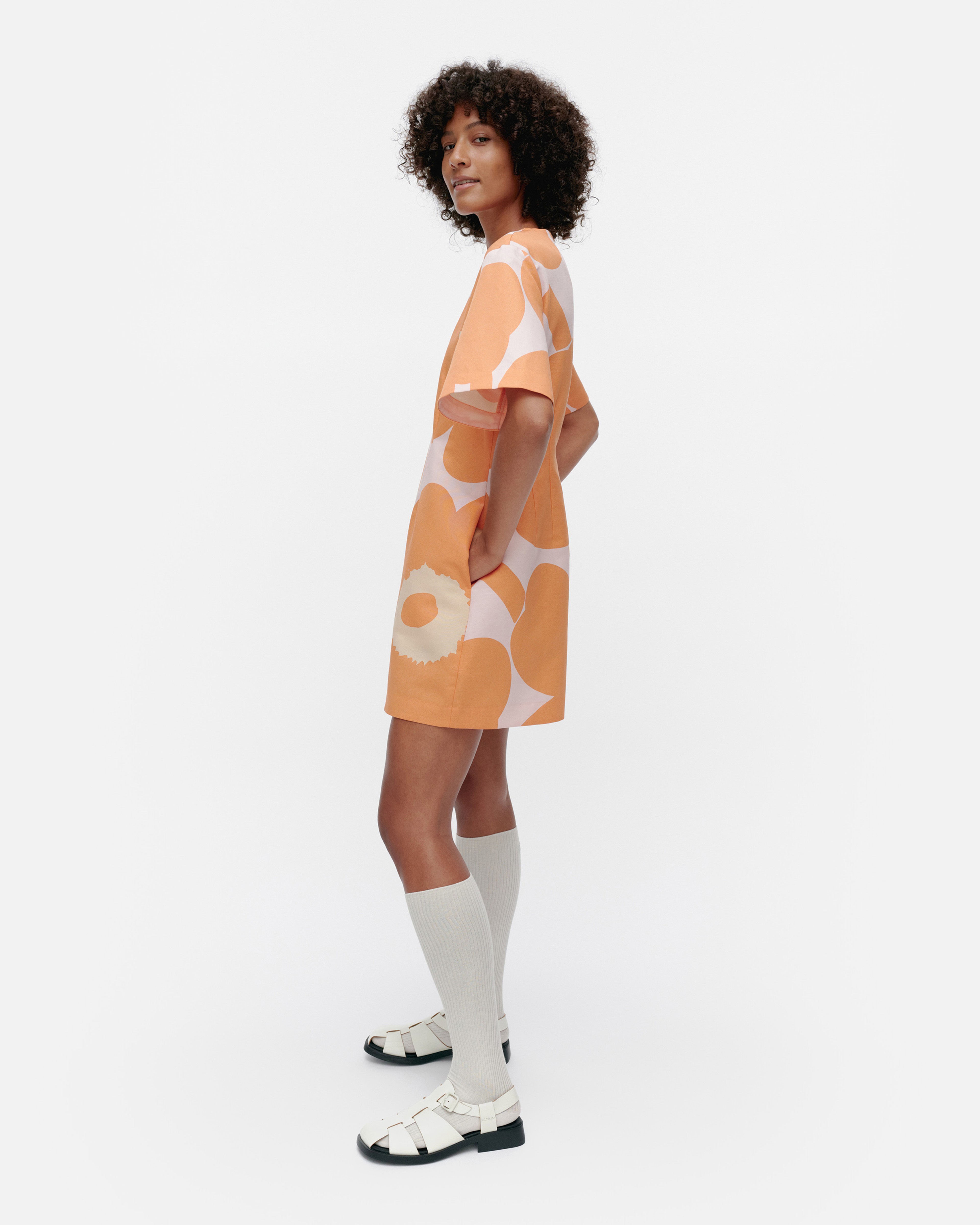 Pehmeys Unikko, Dress, orange, light pink, beige,