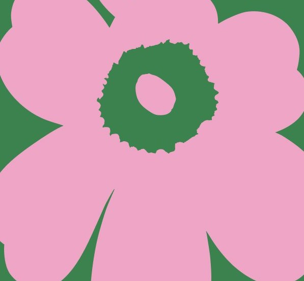 Green Unikko pattern with pink background