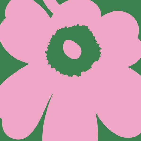 Green Unikko pattern with pink background