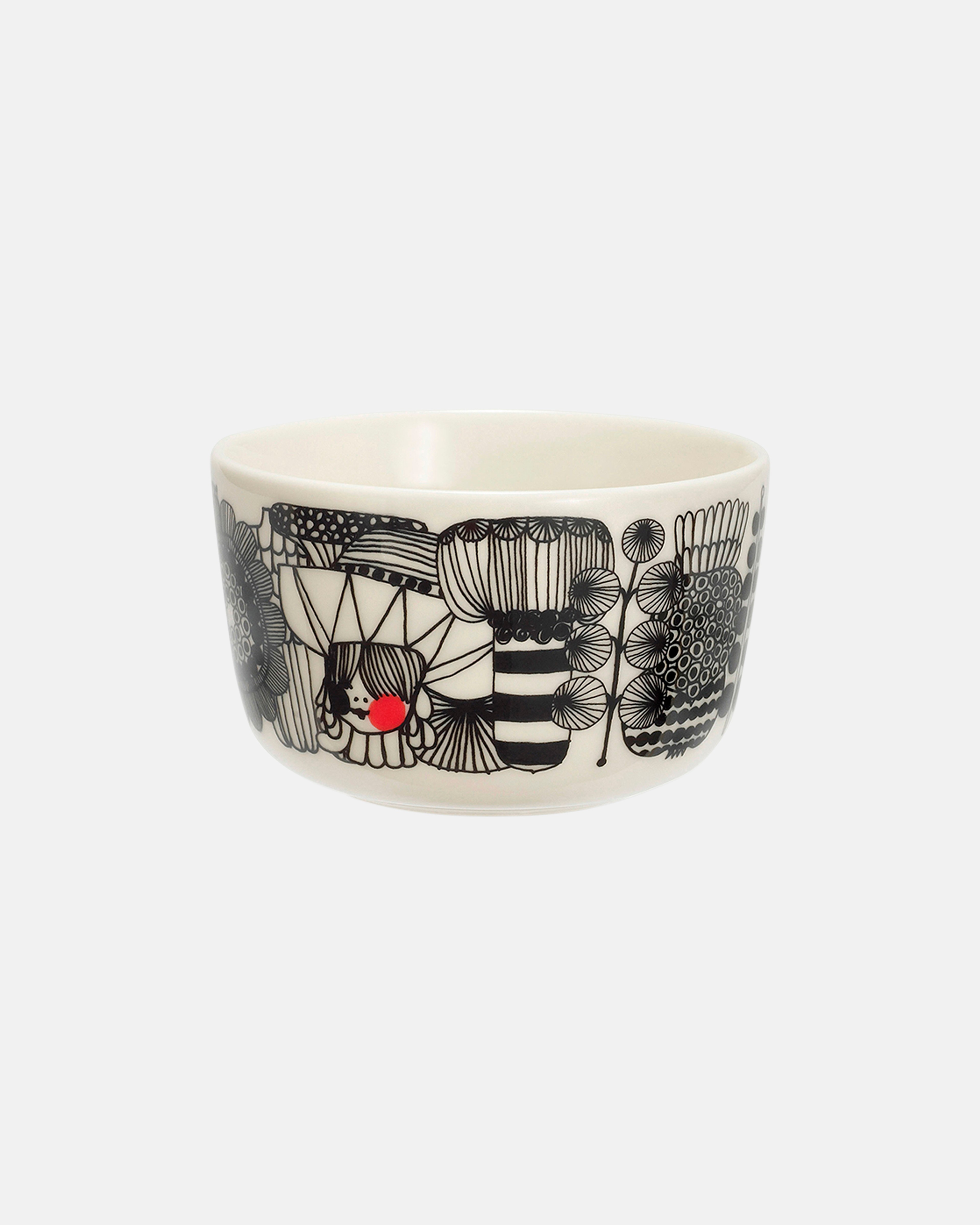 Oiva / Siirtolapuutarha, Bowl 2,5 dl, white,black,red,