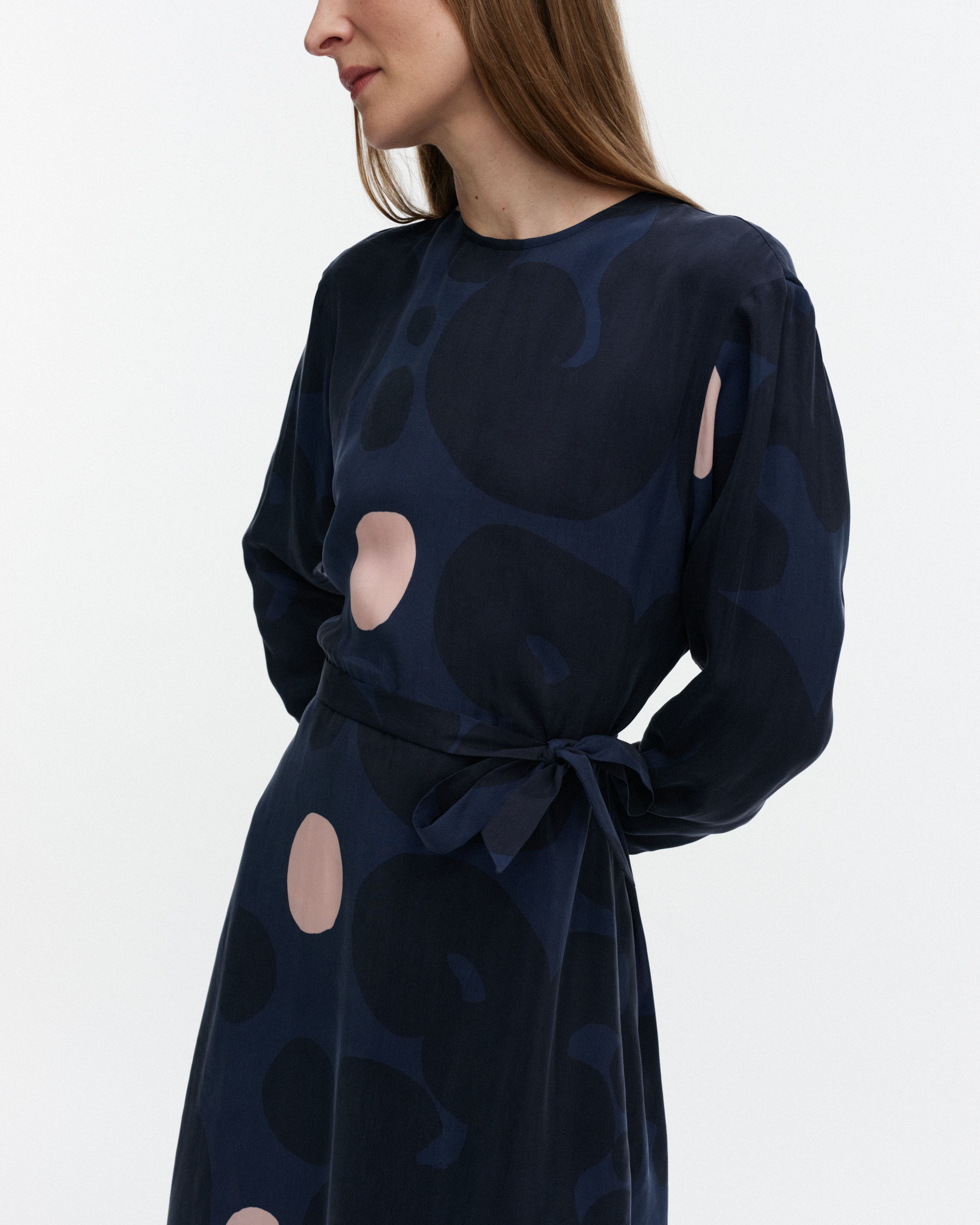 Combu Keidas, Kleid, Dunkelblau, Hellrosa,