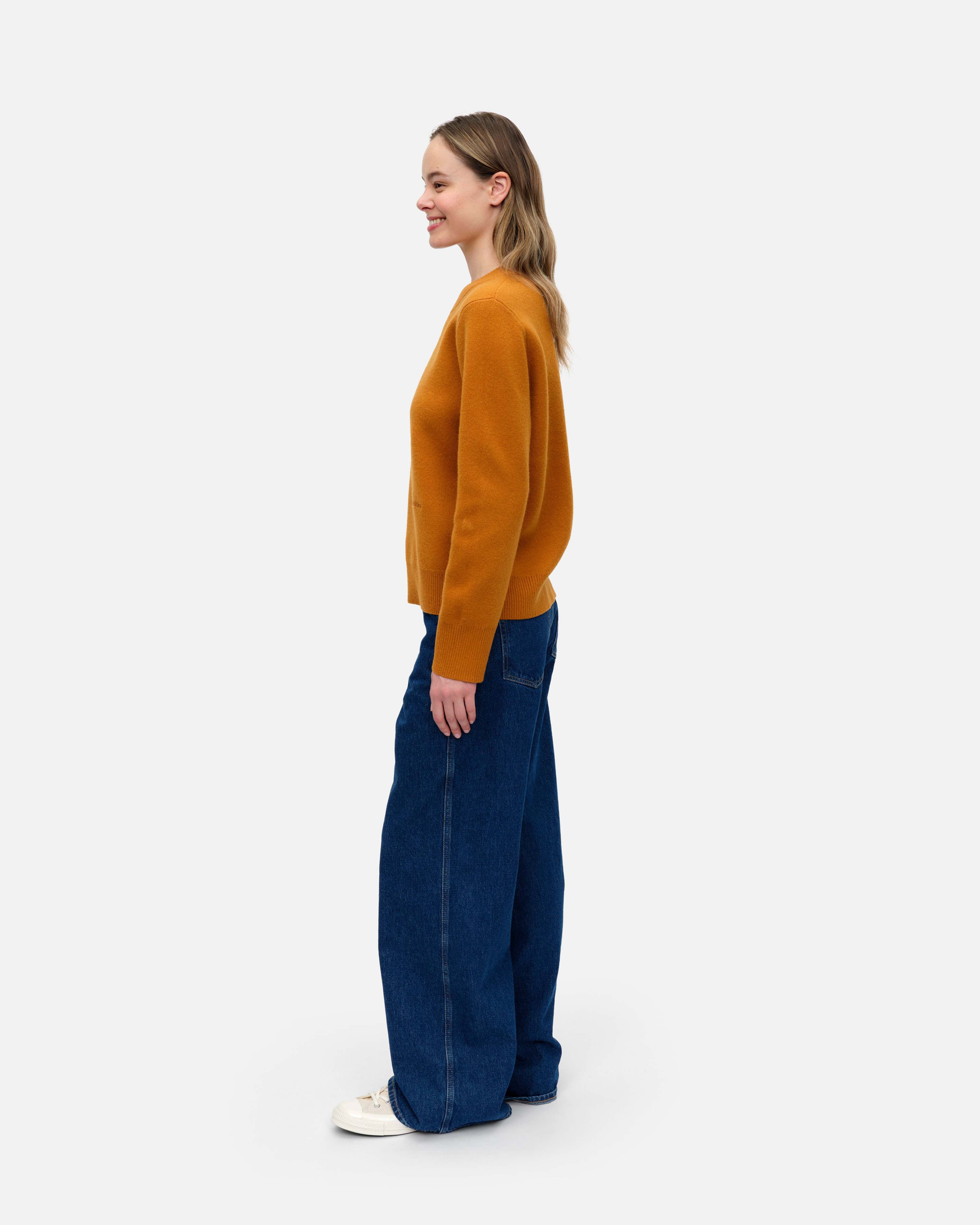 Lämpö Solid, Wool pullover, ochre brown,