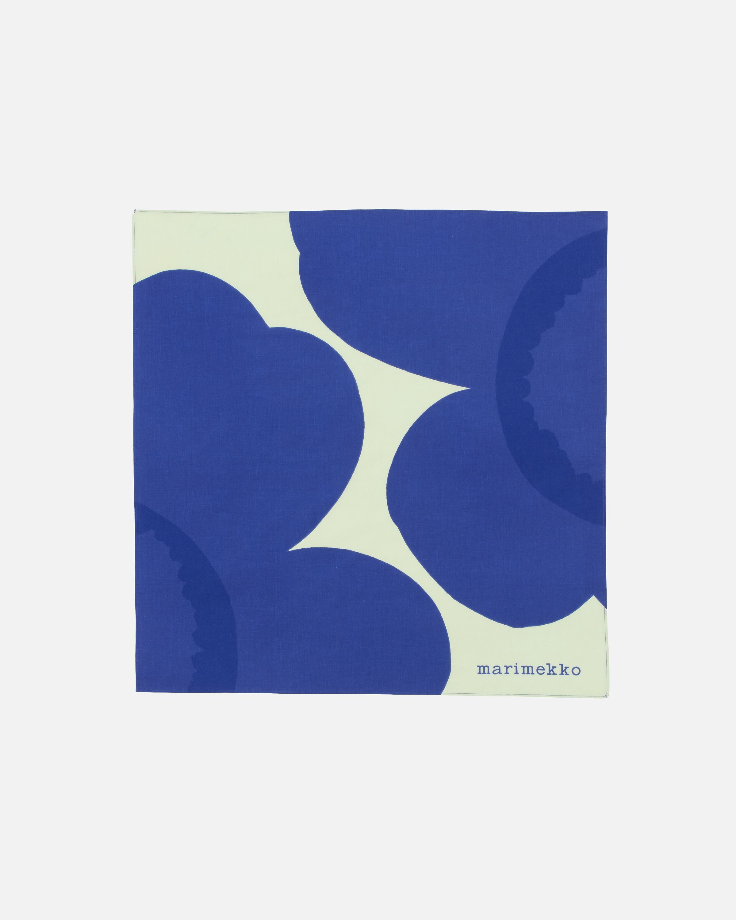 Astrilli Unikko Kioski scarf blue, light green, dark blue | Marimekko