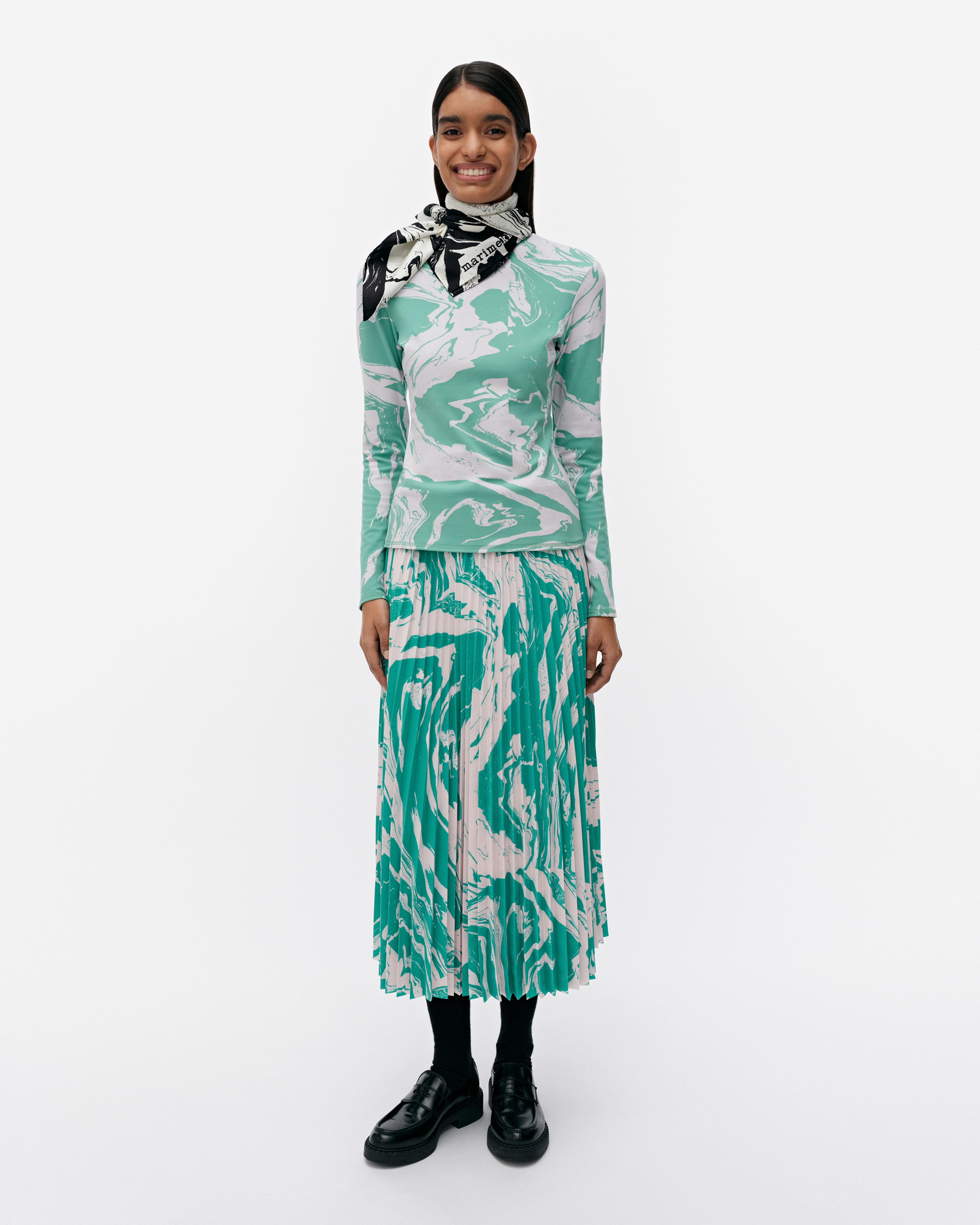 Jäkälä Marras, Turtleneck shirt, rose, mint green,