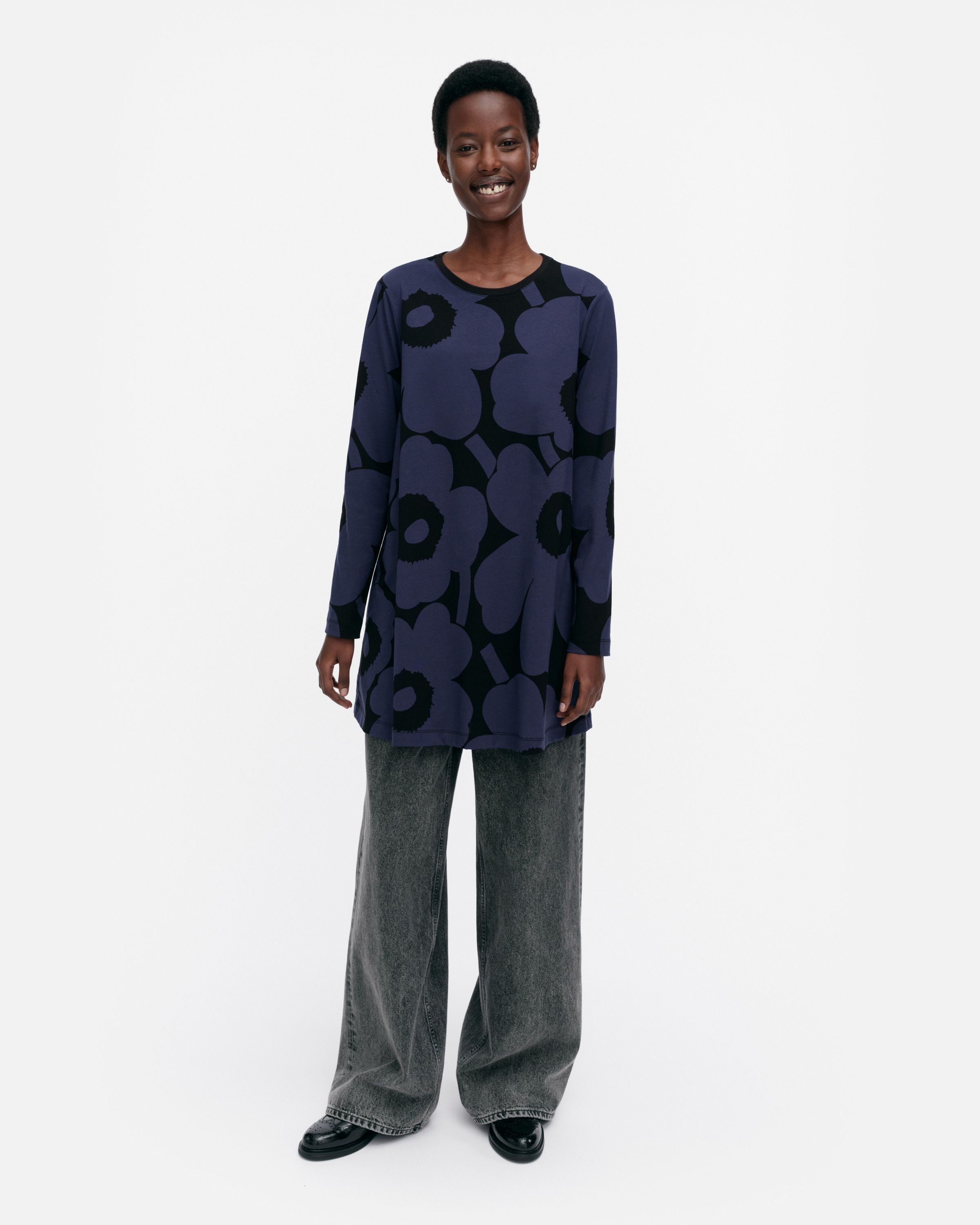 Kevät Unikko tunic dark navy, black | Marimekko
