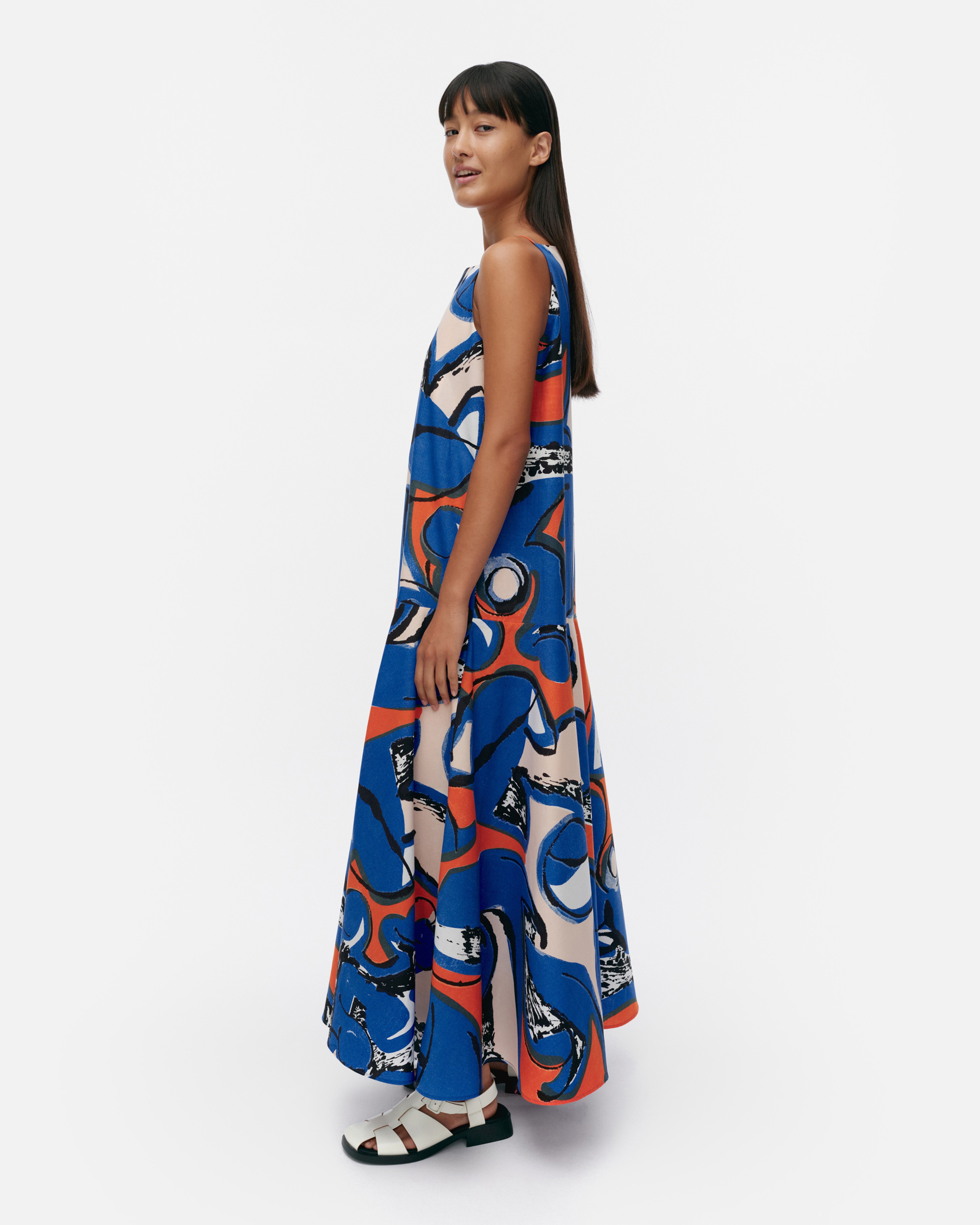 Antra Eldfamn, Dress, blue, peach, orange,