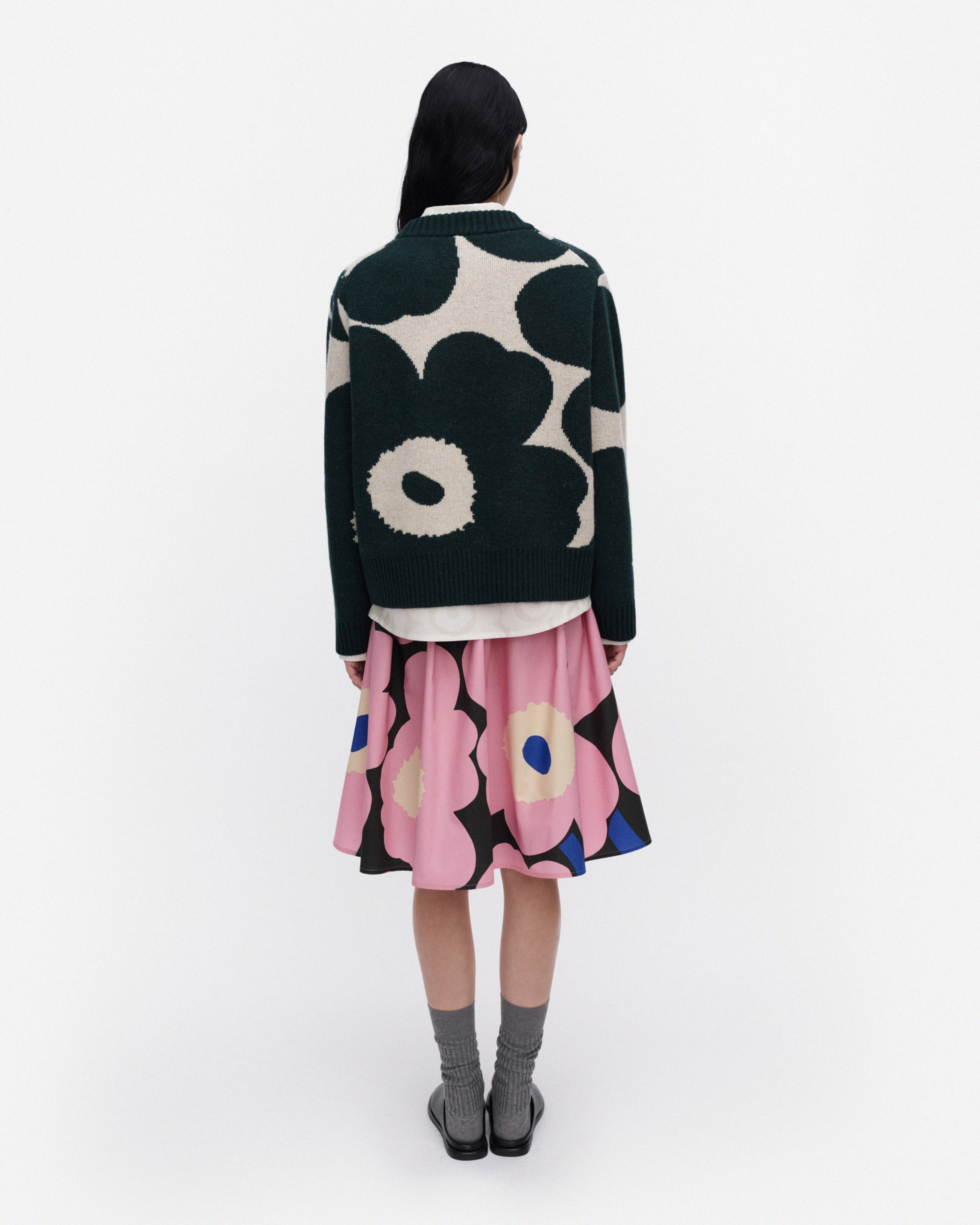 RWS Virtaus Unikko, Knitted pullover, dark green, off white,